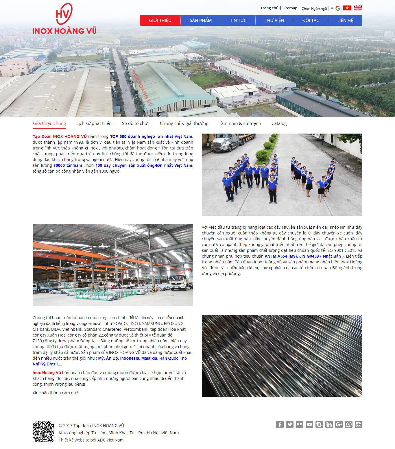 Thiết kế Web inox - inoxhoangvu.com