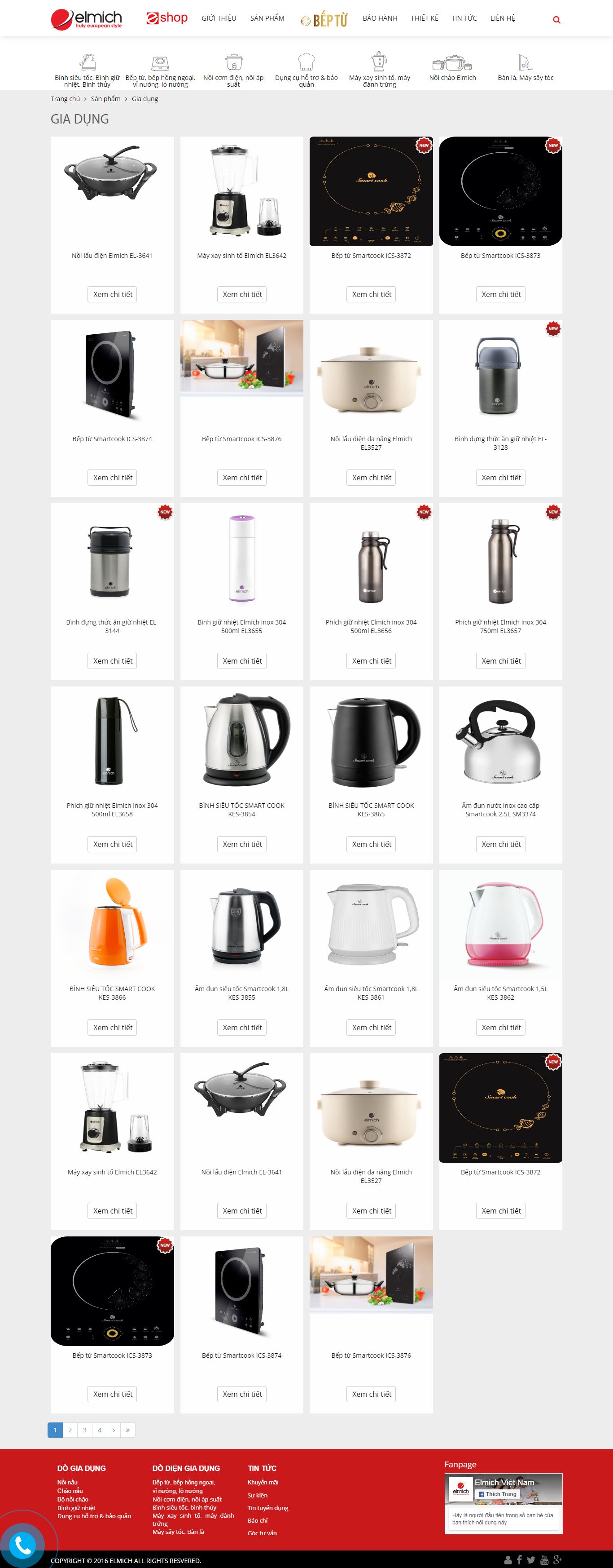 Thiết kế Web đồ gia dụng - elmich.vn