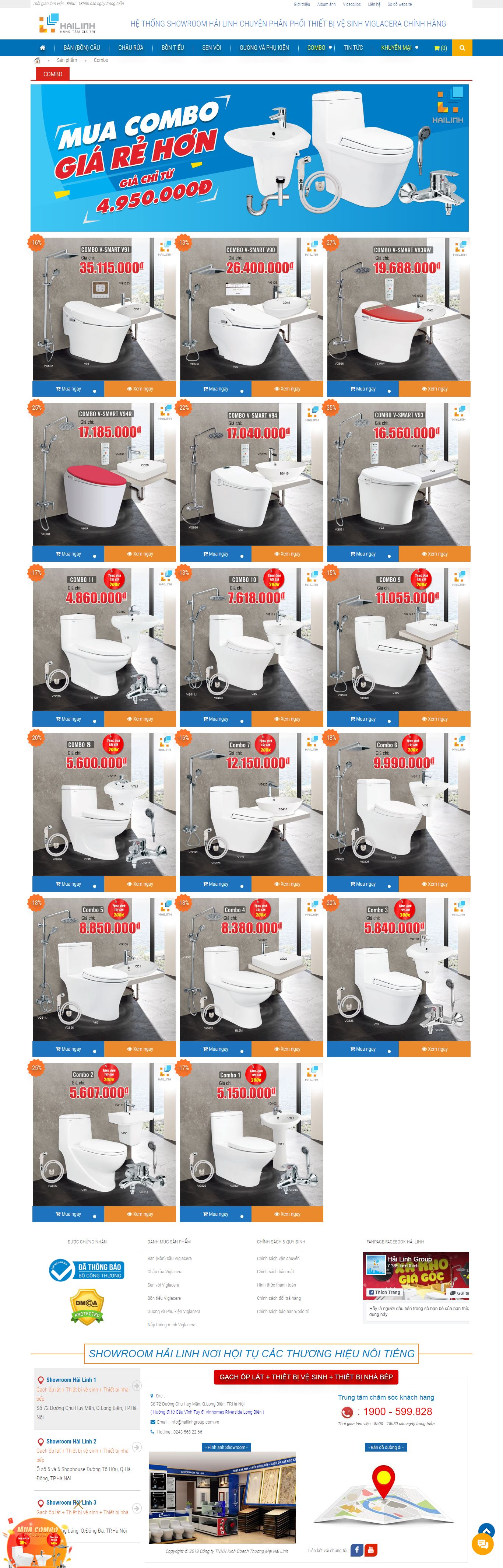 Thiết kế Web thiết bị vệ sinh - thietbivesinhviglacera.net