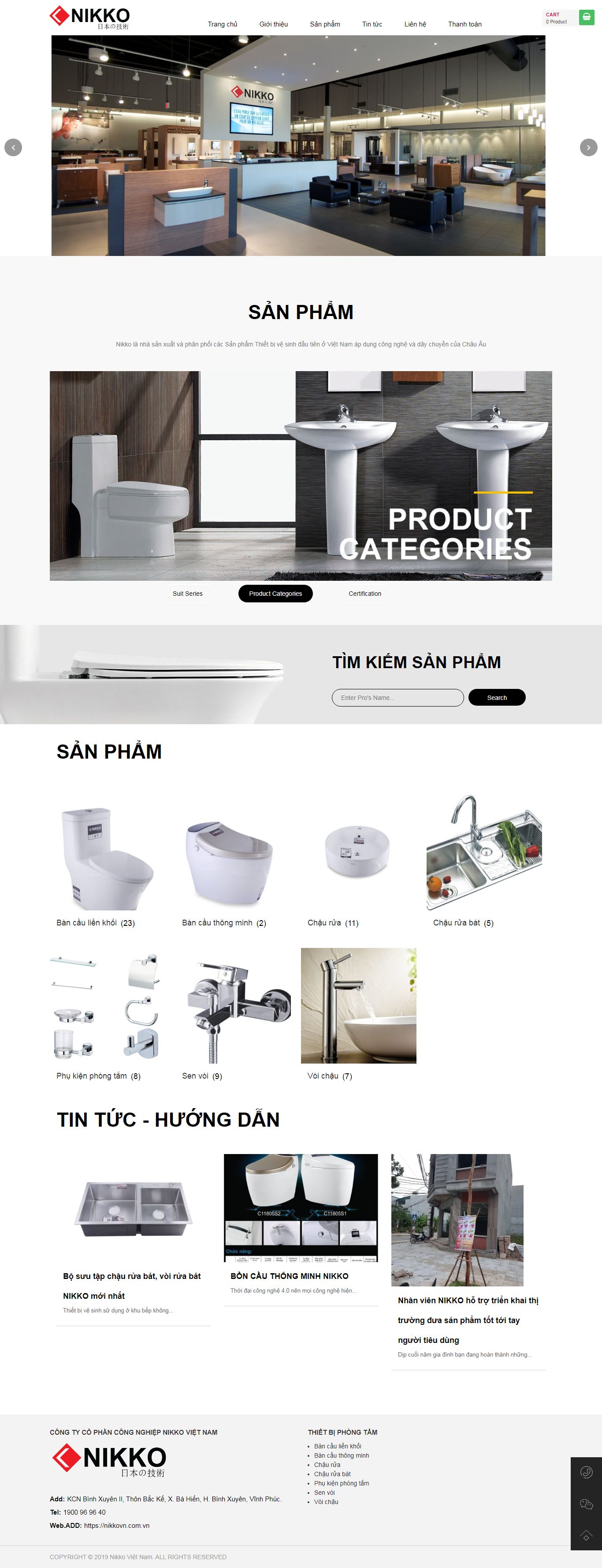 Thiết kế Web thiết bị vệ sinh - nikkovn.com.vn