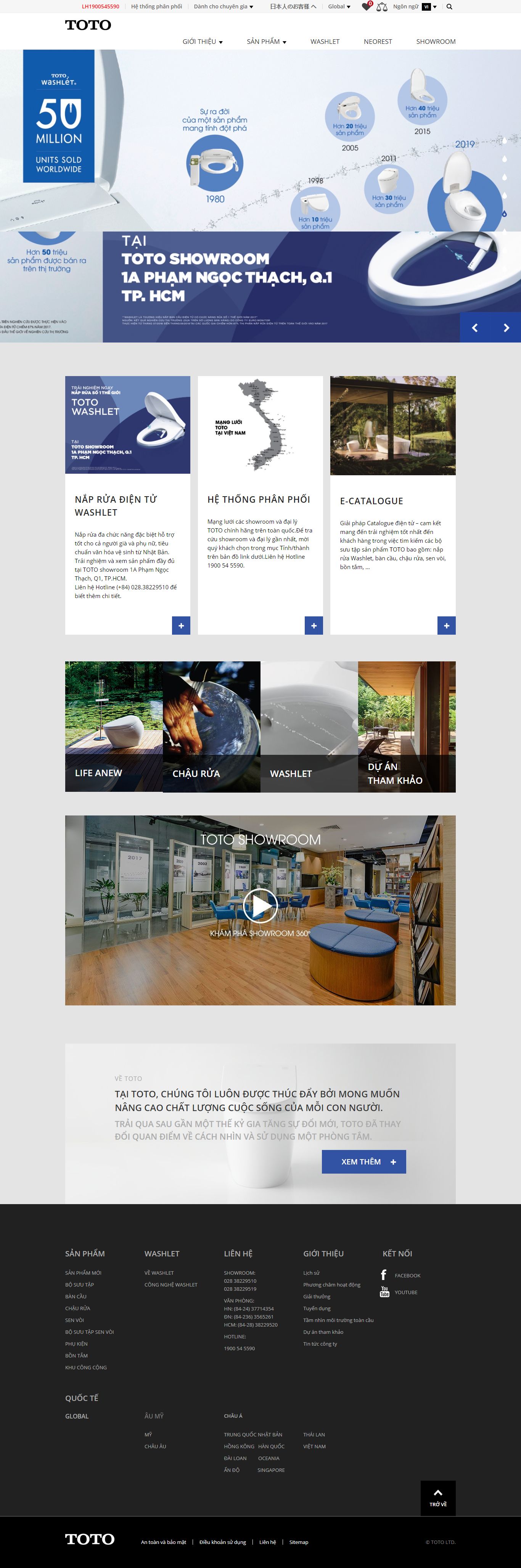 Thiết kế Web thiết bị vệ sinh - vn.toto.com