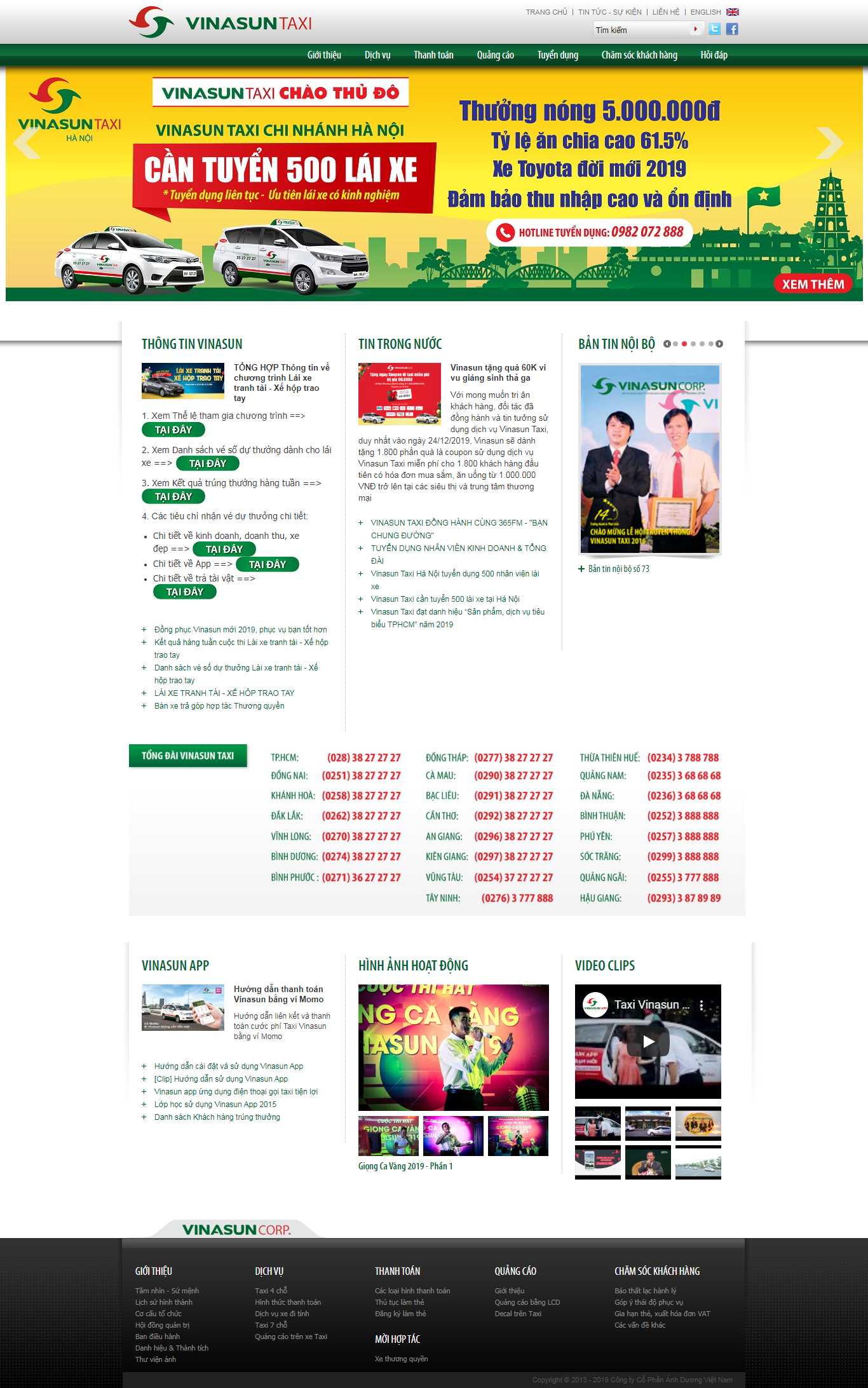 Thiết kế Web hãng taxi - www.vinasuntaxi.com