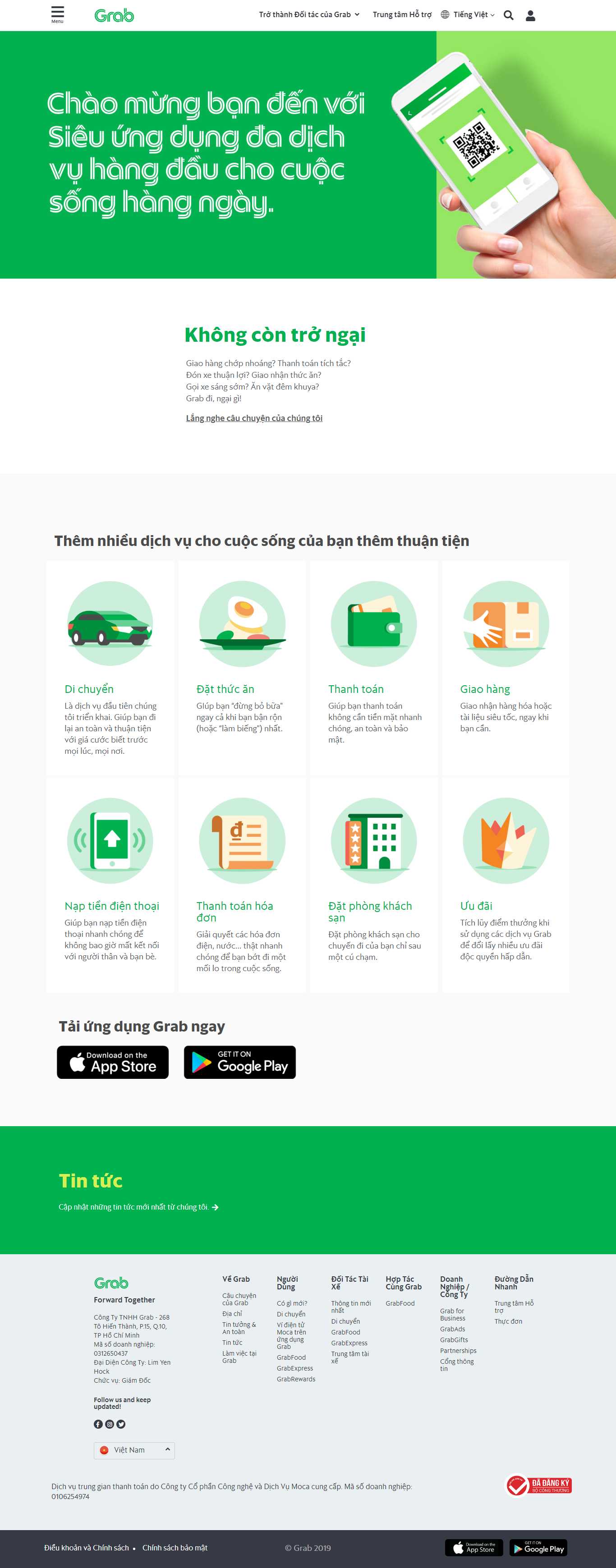 Thiết kế Web hãng taxi - www.grab.com