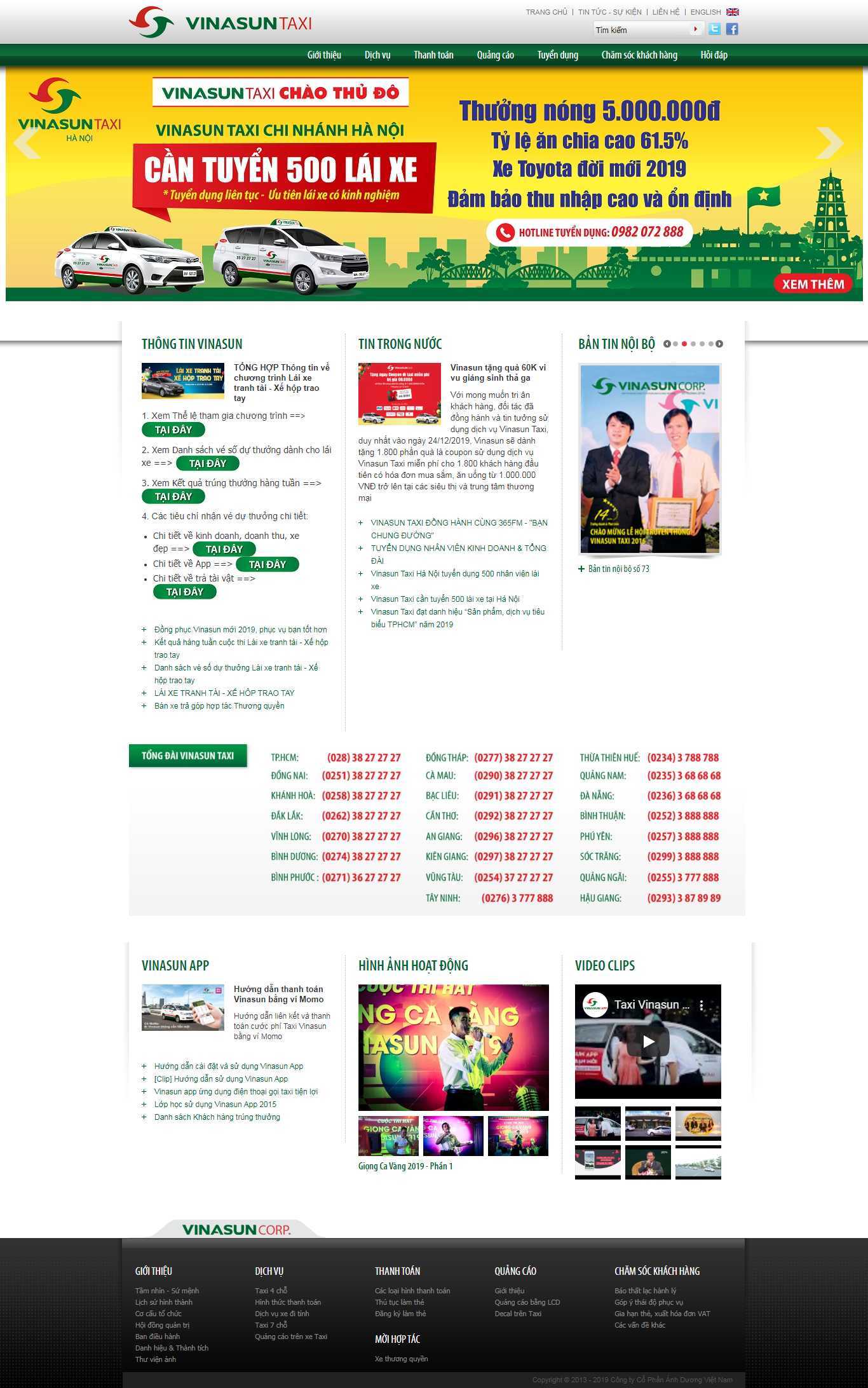 Thiết kế Web hãng taxi - vinasunapp.vn
