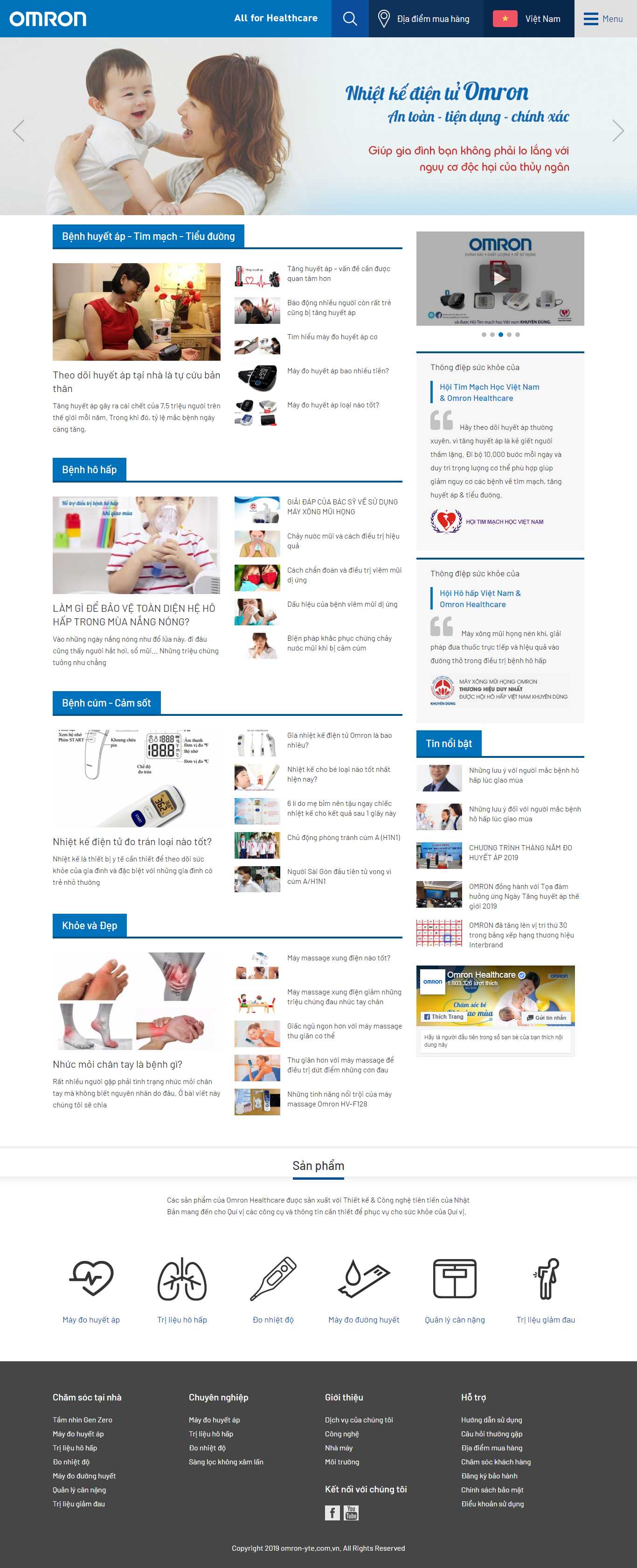 Thiết kế Web thiết bị y tế - omron-yte.com.vn