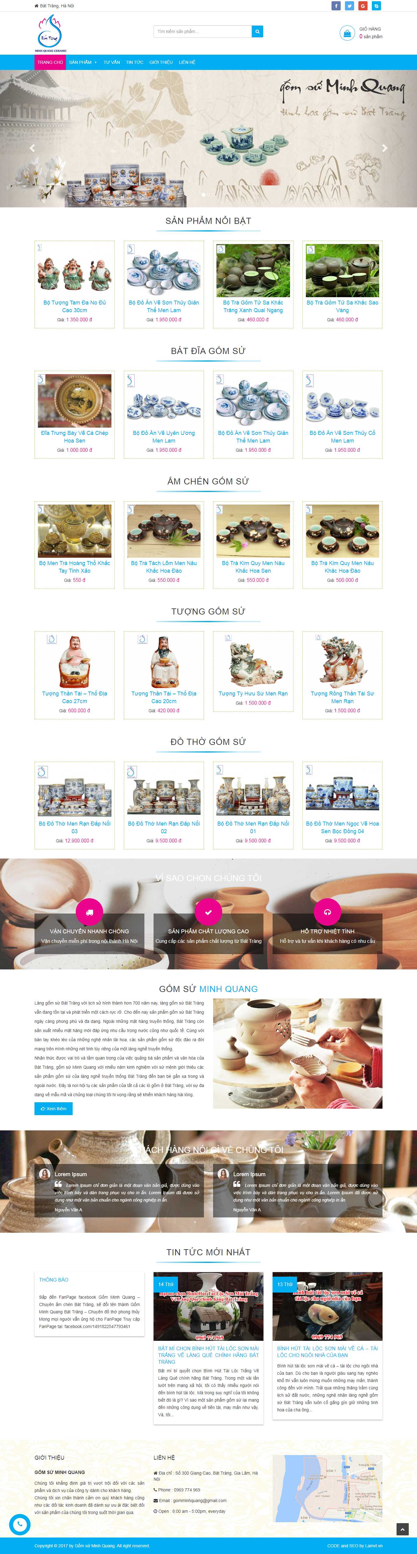 Thiết kế Web bán đồ gốm sứ - gomsubattrang.org.vn