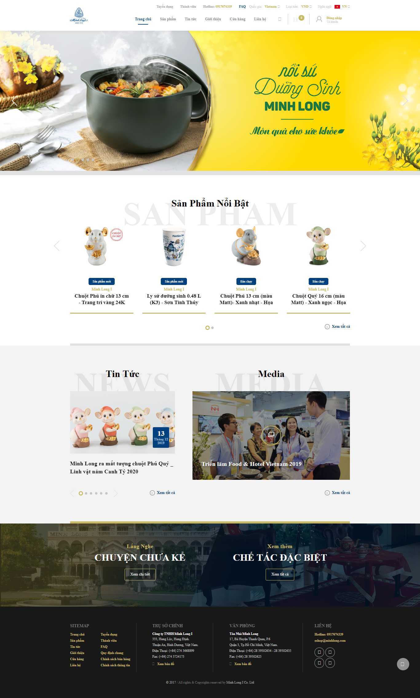 Thiết kế Web bán đồ gốm sứ - www.minhlong.com