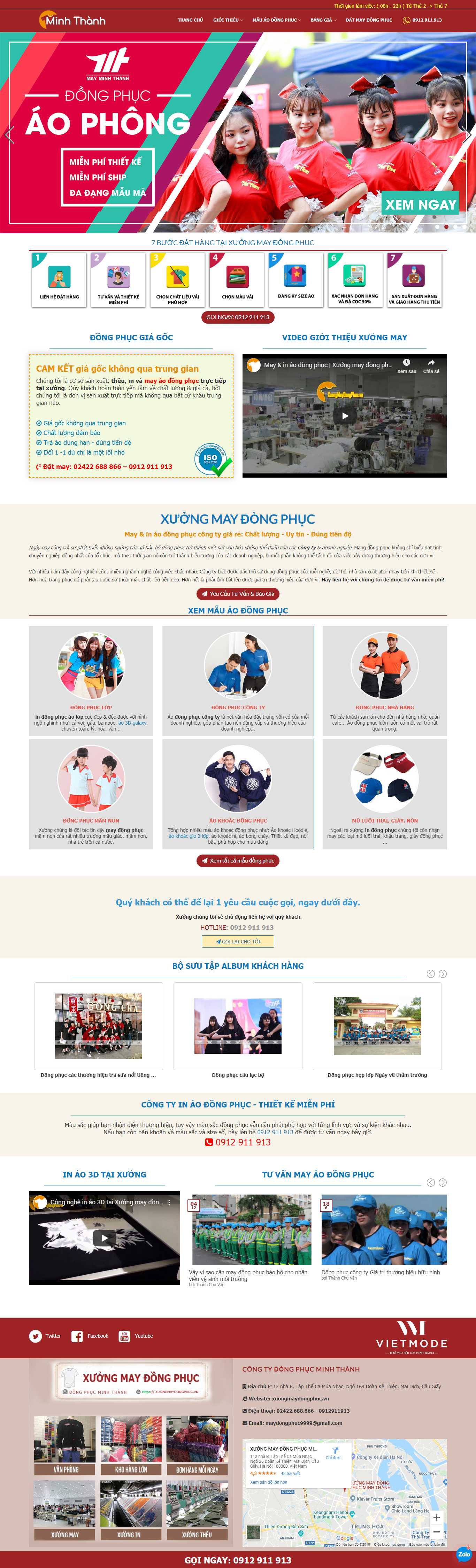 Thiết kế Web xưởng may đồng phục - xuongmaydongphuc.vn