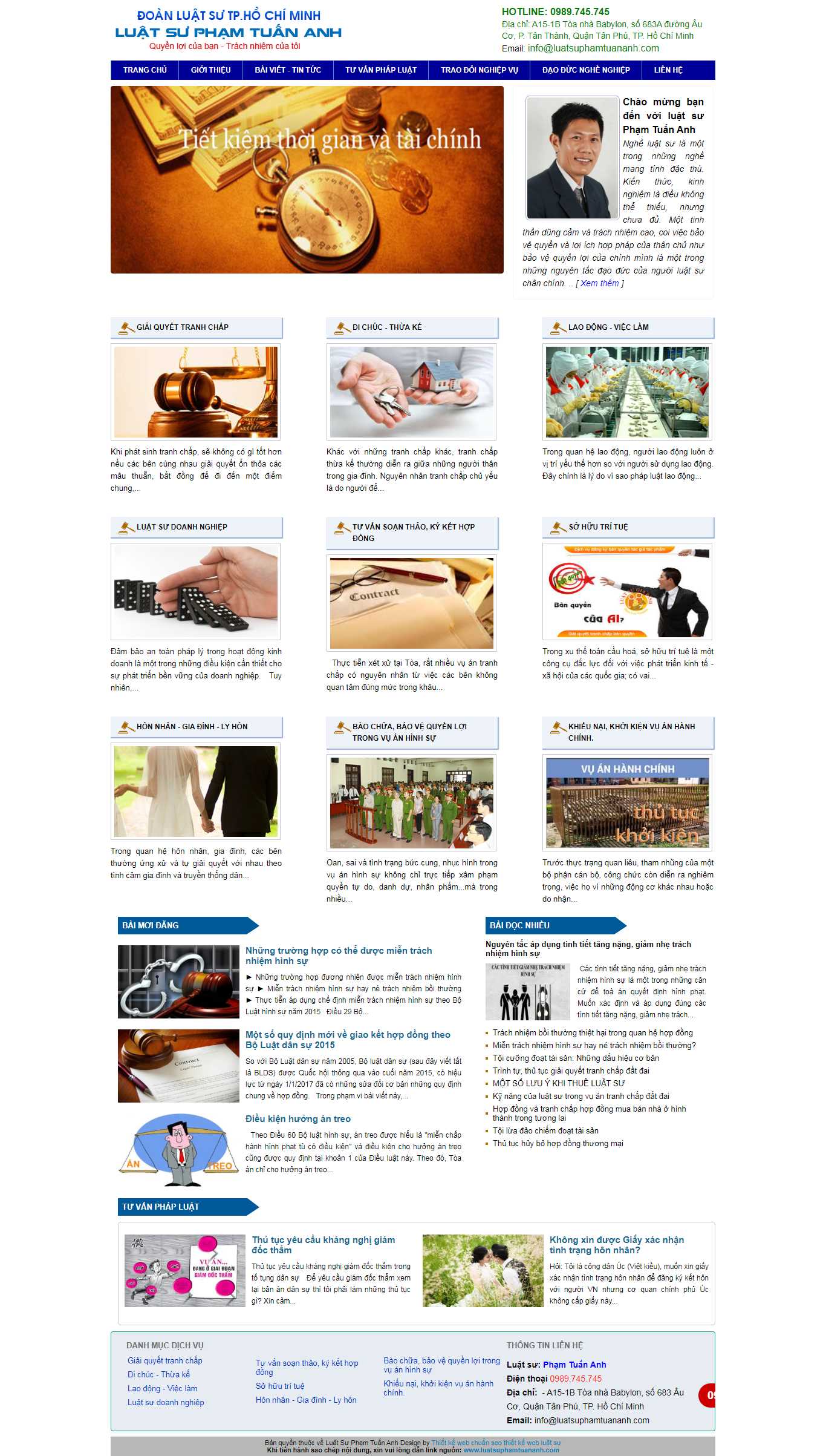 Thiết kế Web văn phòng luật sư - luatsuphamtuananh.com