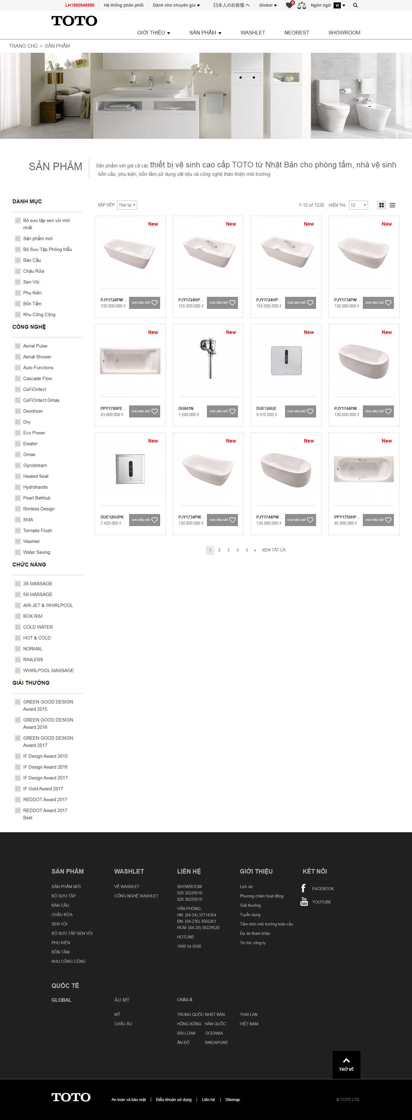 Thiết kế Web thiết bị vệ sinh - vn.toto.com