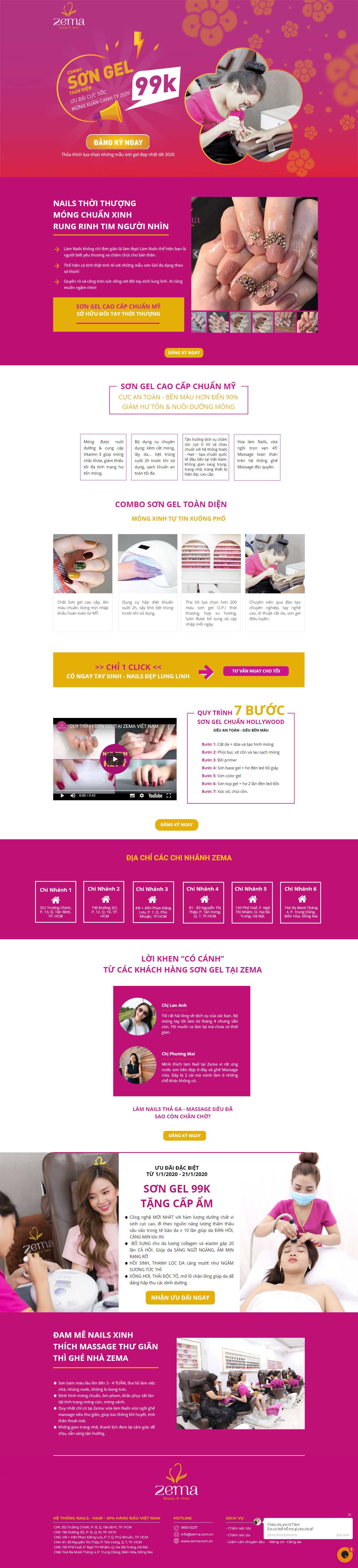 Thiết kế web salon nails - combonail99.zema.com.vn
