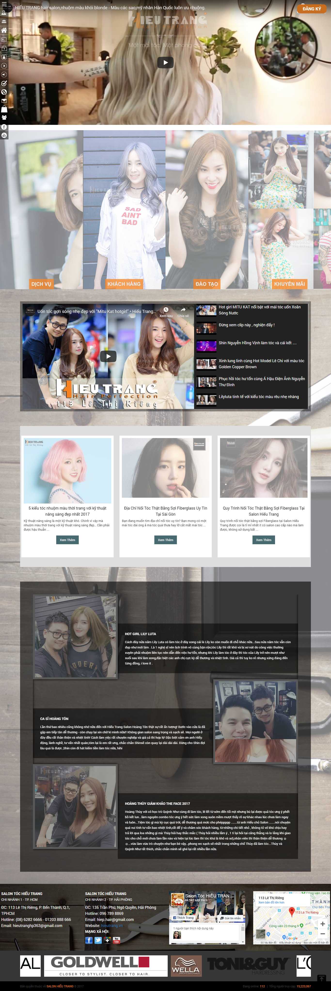 Thiết kế web salon tóc - hieutrang.vn