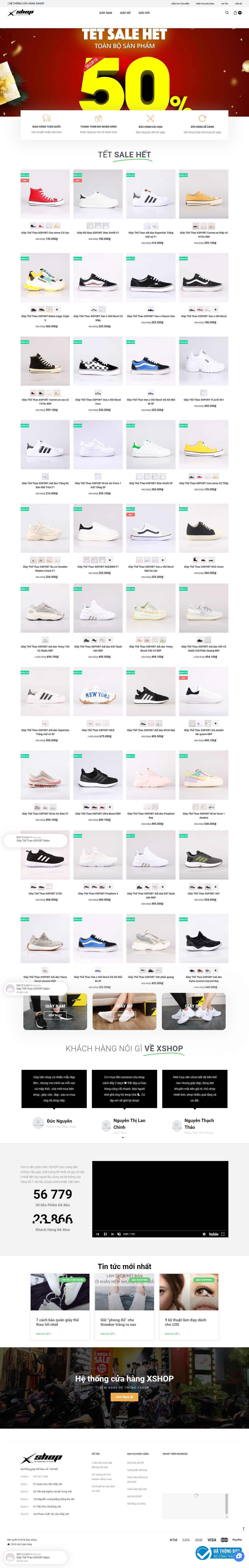 Thiết kế web bán giày thể thao - giayxshop.vn