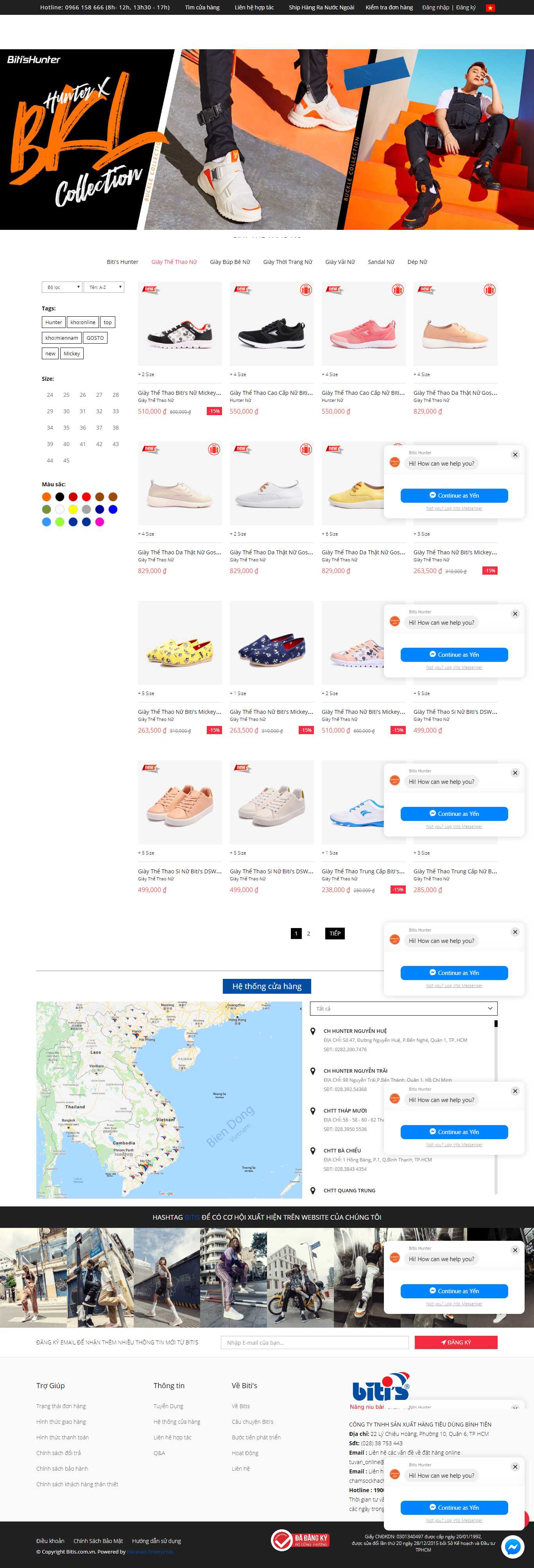 Thiết kế web bán giày thể thao - bitis.com.vn