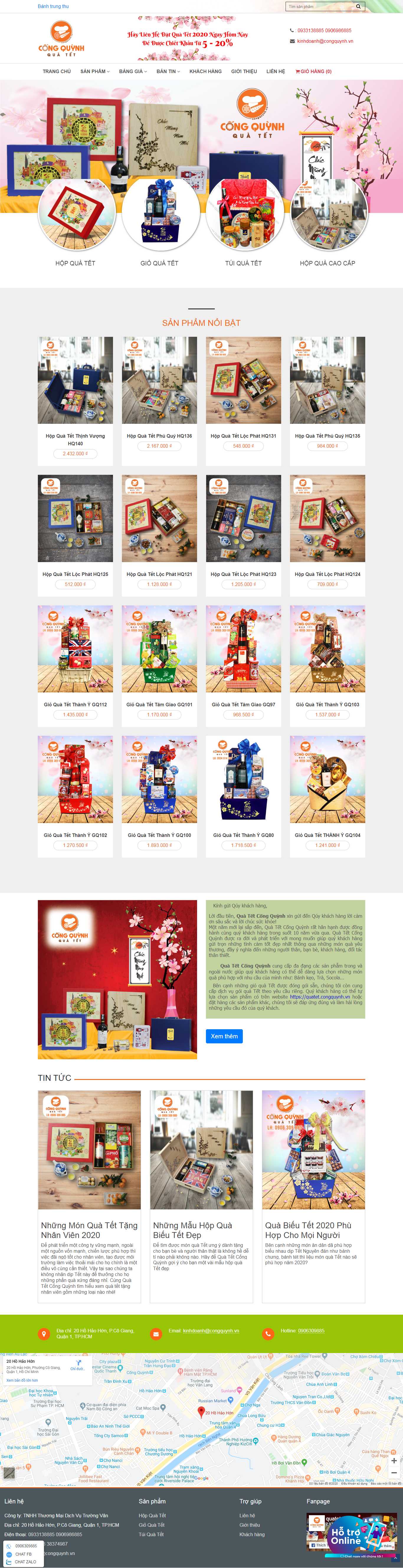 Thiết kế web quà tết - quatet.congquynh.vn