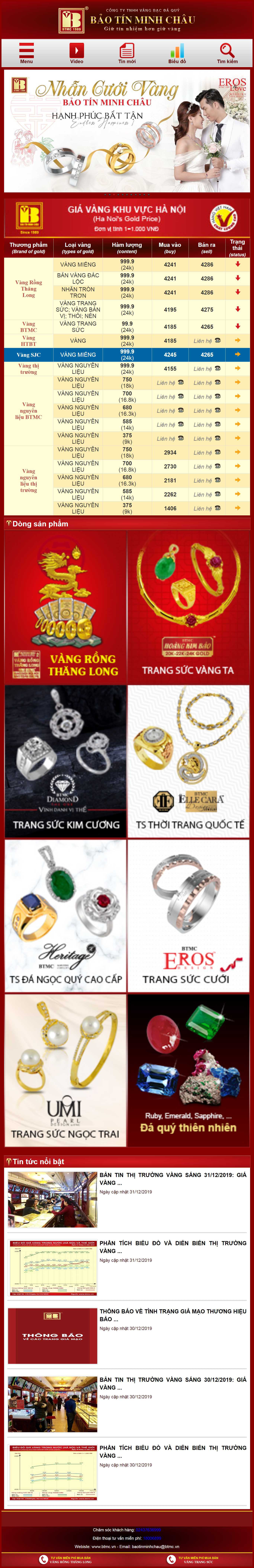 Thiết kế web vàng bạc - m.btmc.vn
