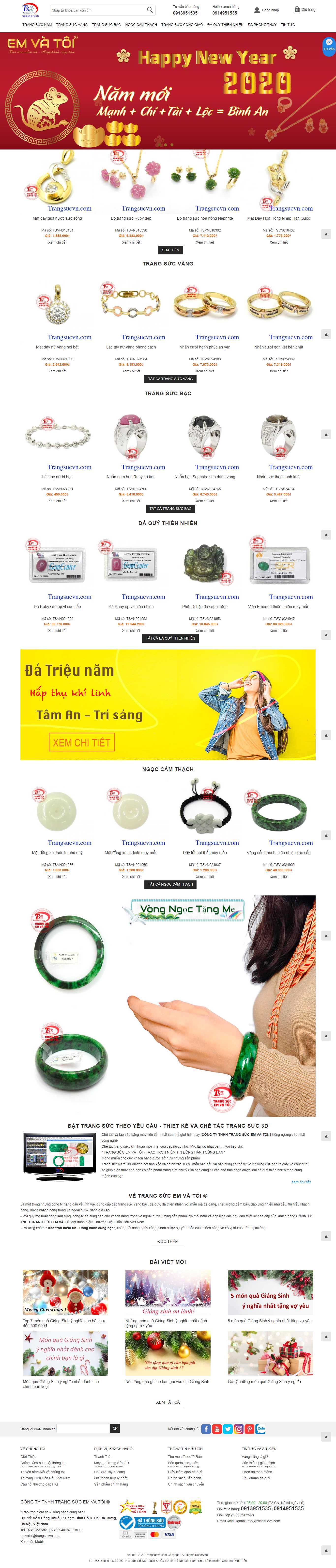 Thiết kế web trang sức đẹp - trangsucvn.com