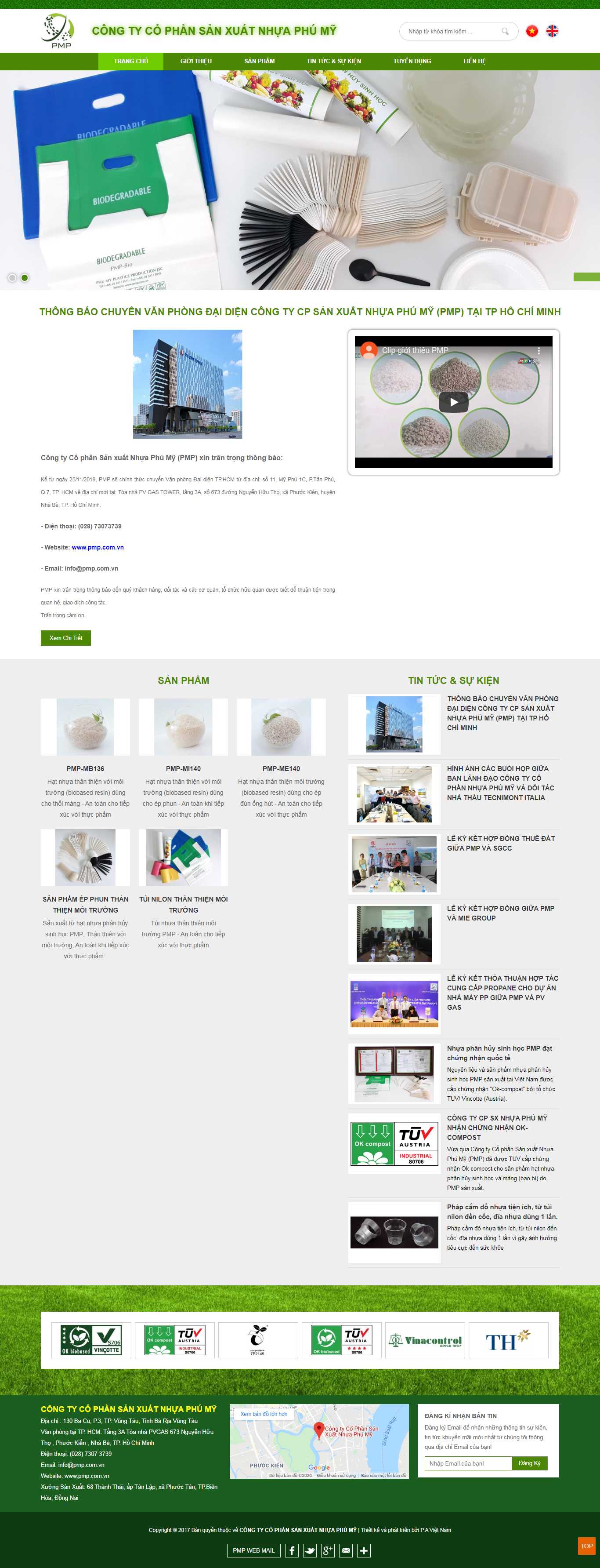 Thiết kế web sản xuất nhựa - www.pmp.com.vn