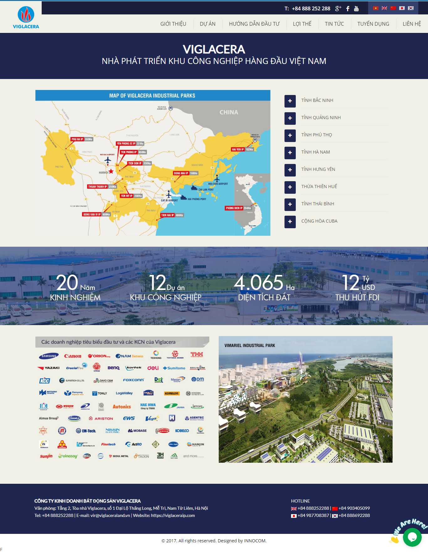 Thiết kế web khu công nghiệp - www.viglaceraip.com