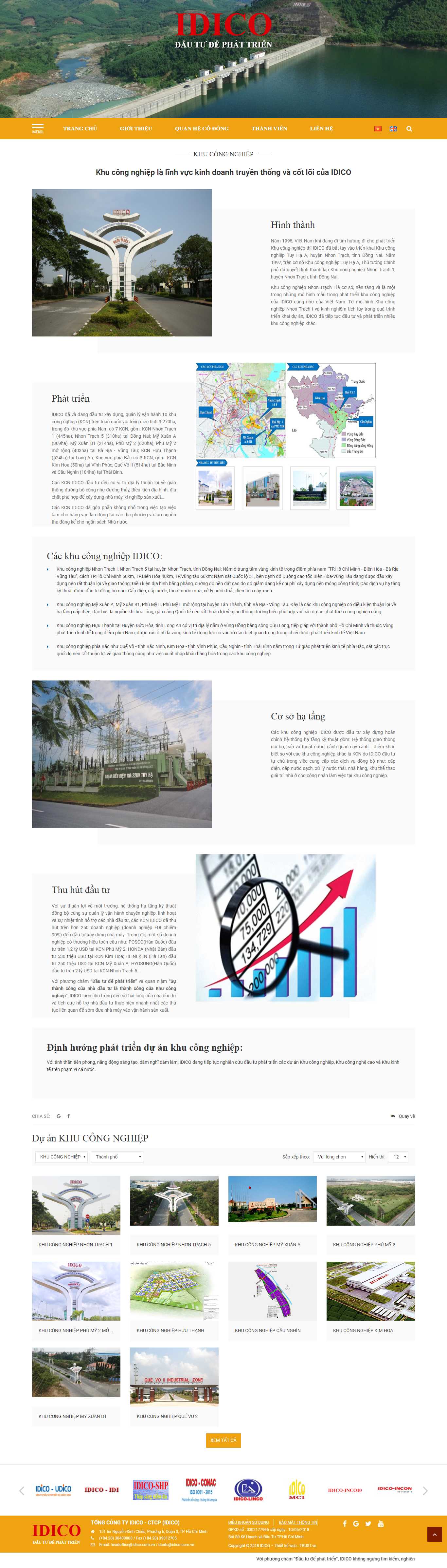 Thiết kế web khu công nghiệp - www.idico.com.vn