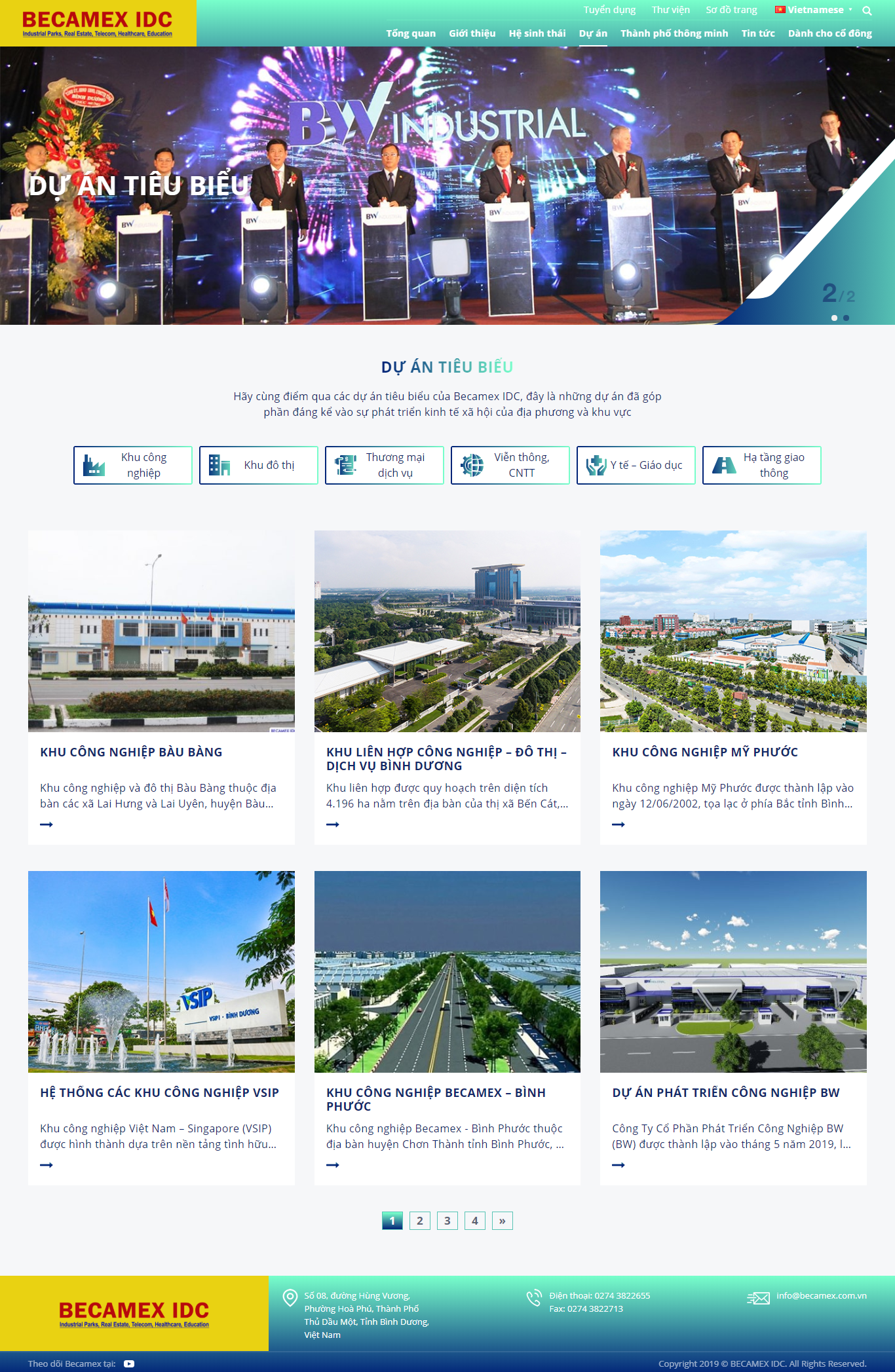 Thiết kế web khu công nghiệp - becamex.com.vn