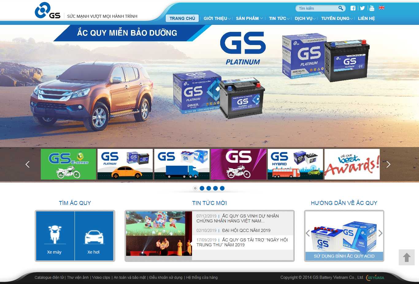 Thiết kế web ắc quy - www.gsbattery.vn