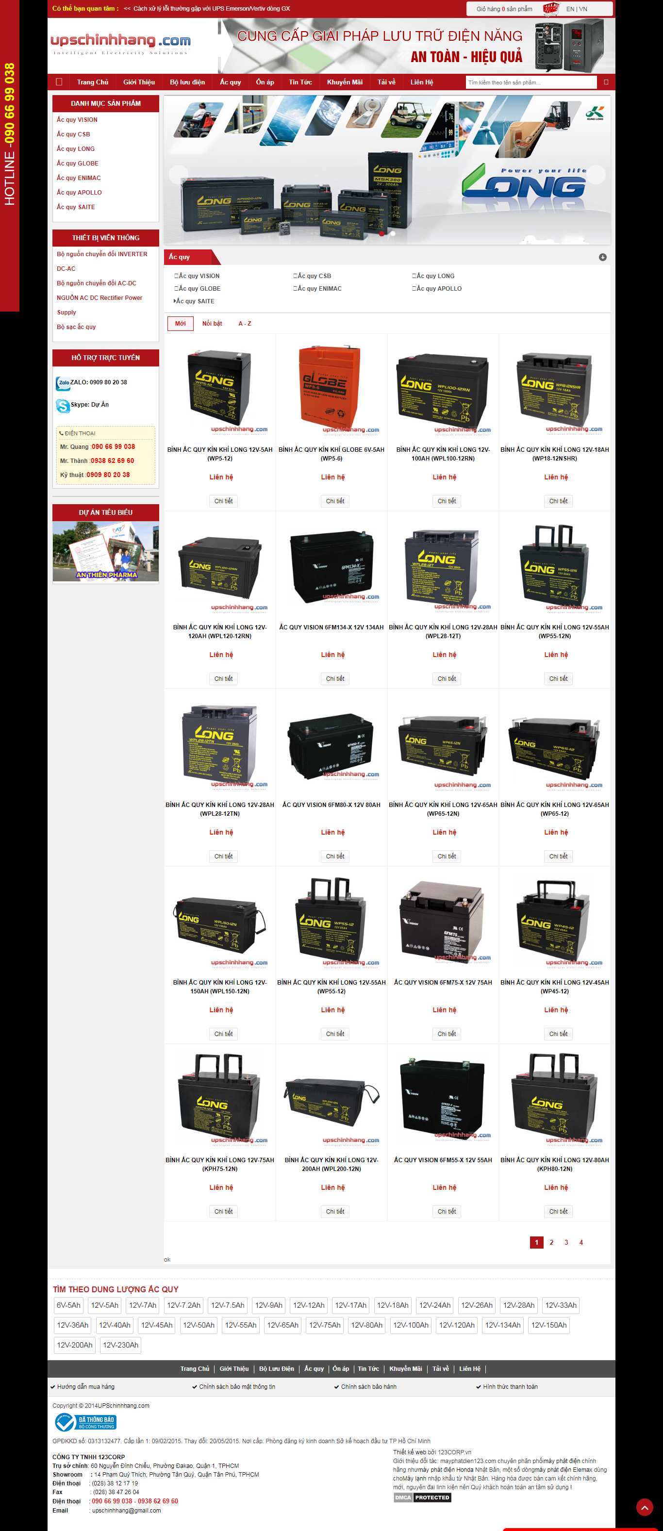 Thiết kế web ắc quy - upschinhhang.com