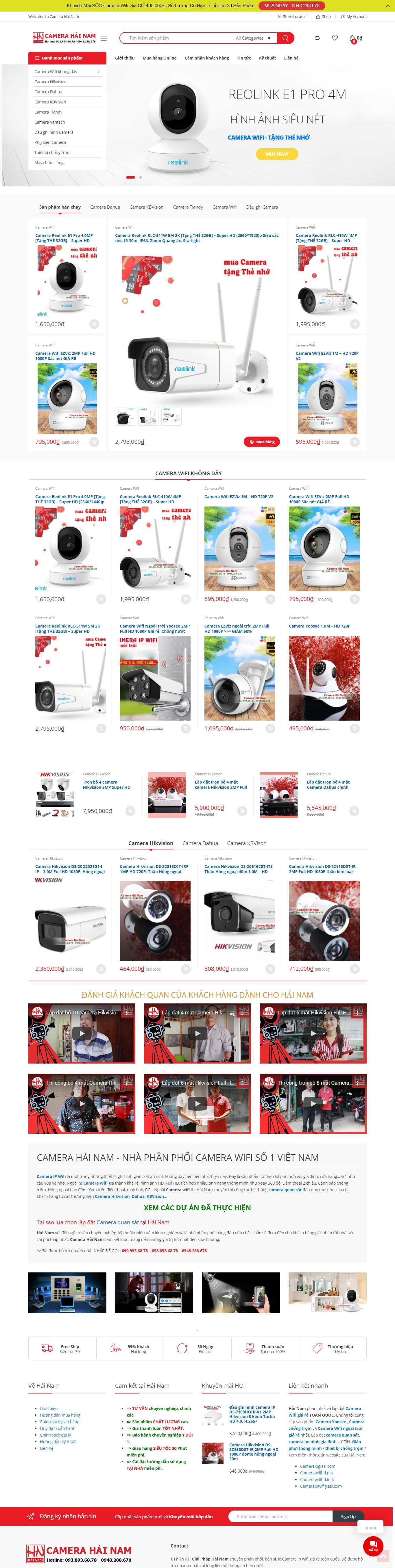 Thiết kế web lắp đặt camera - camerahainam.net