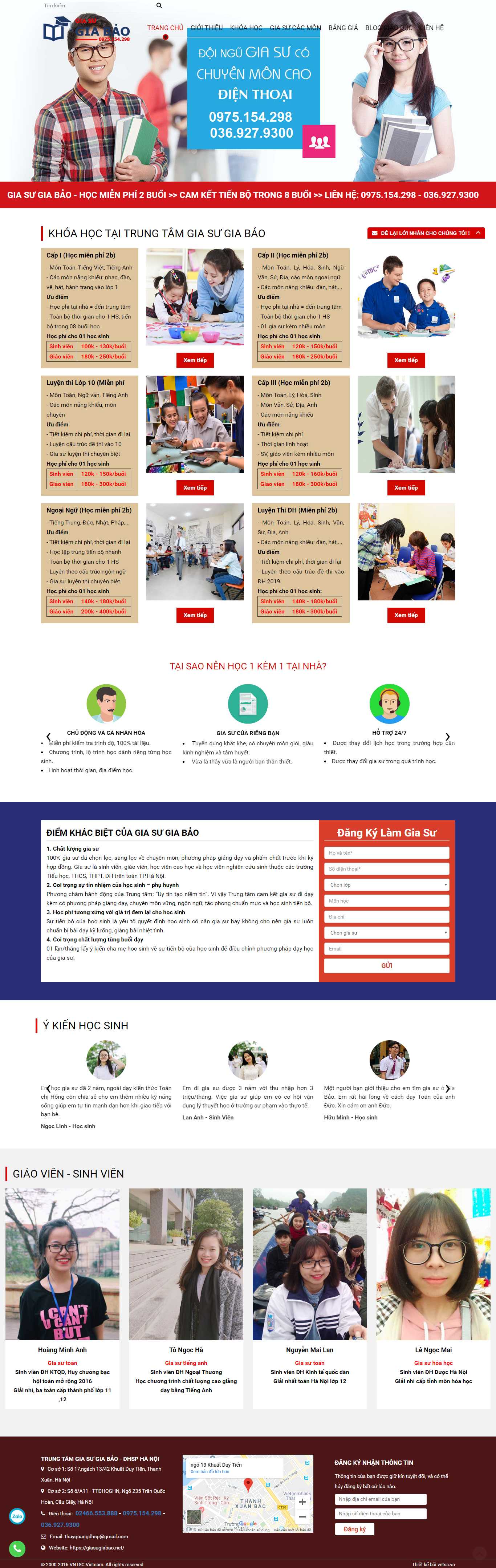 Thiết kế web gia sư - giasugiabao.net