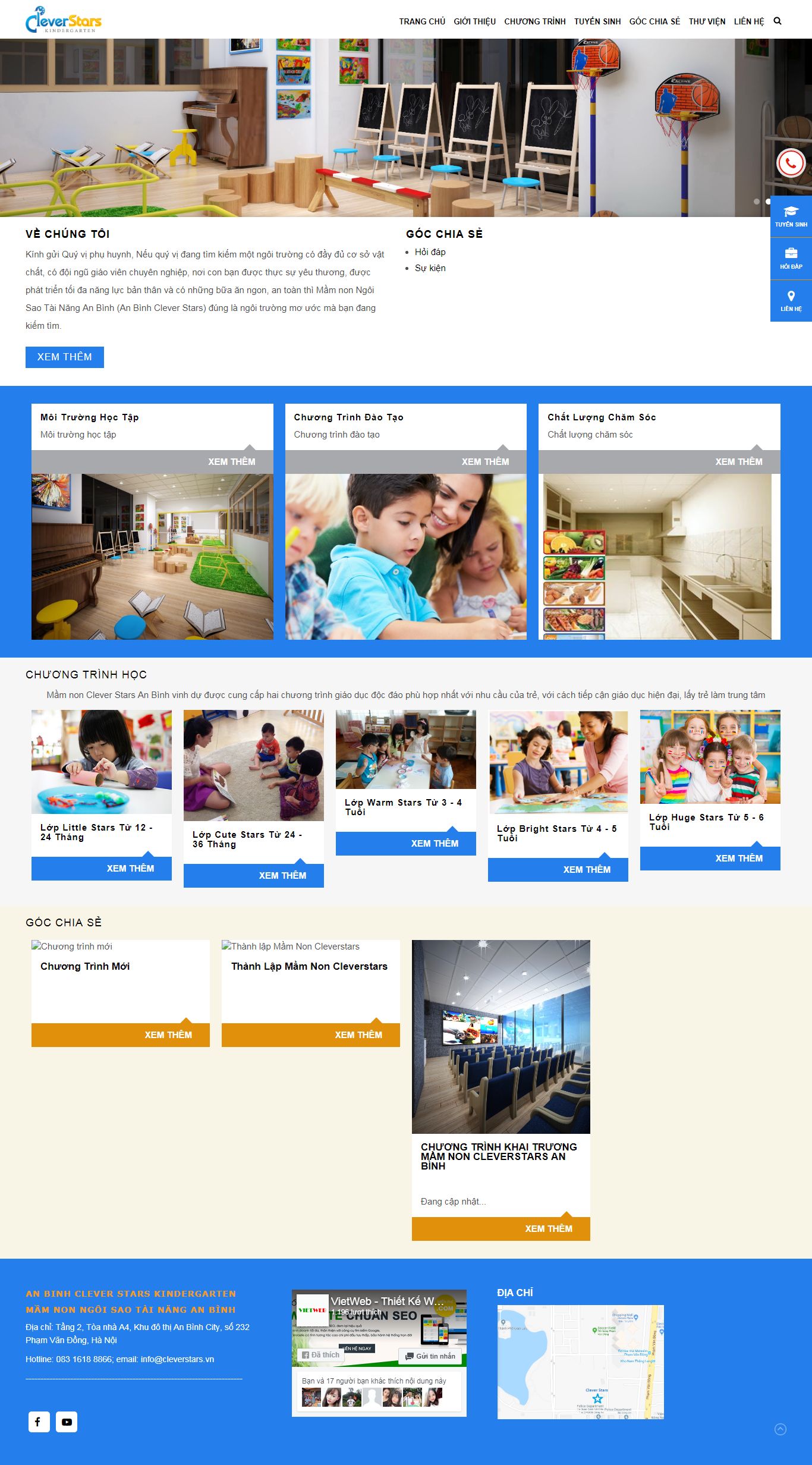 Thiết kế web trường học - cleverstars.vn
