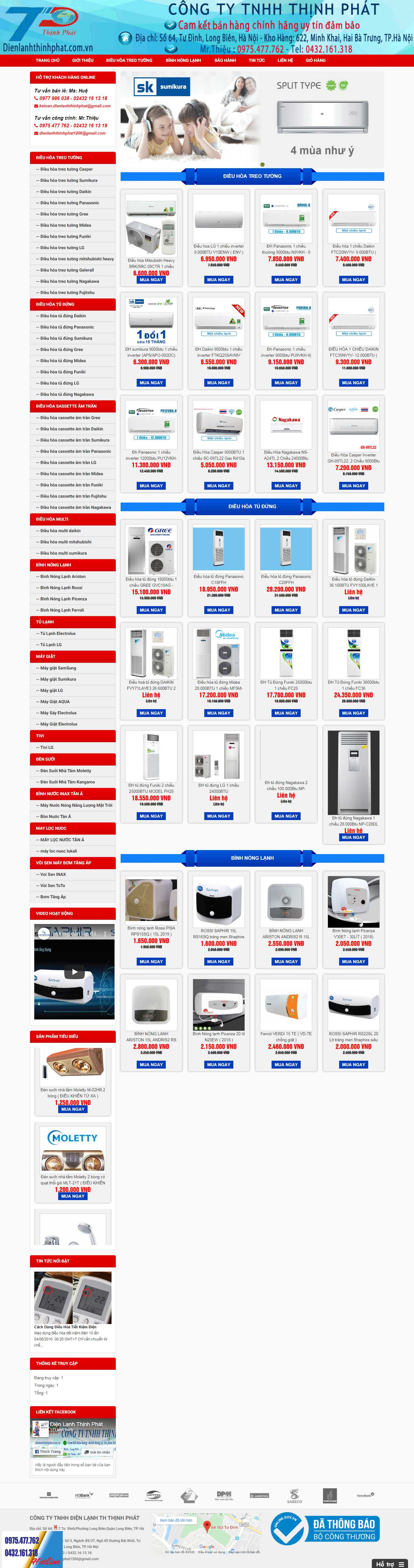Thiết kế web điện lạnh - dienlanhthinhphat1.com.vn
