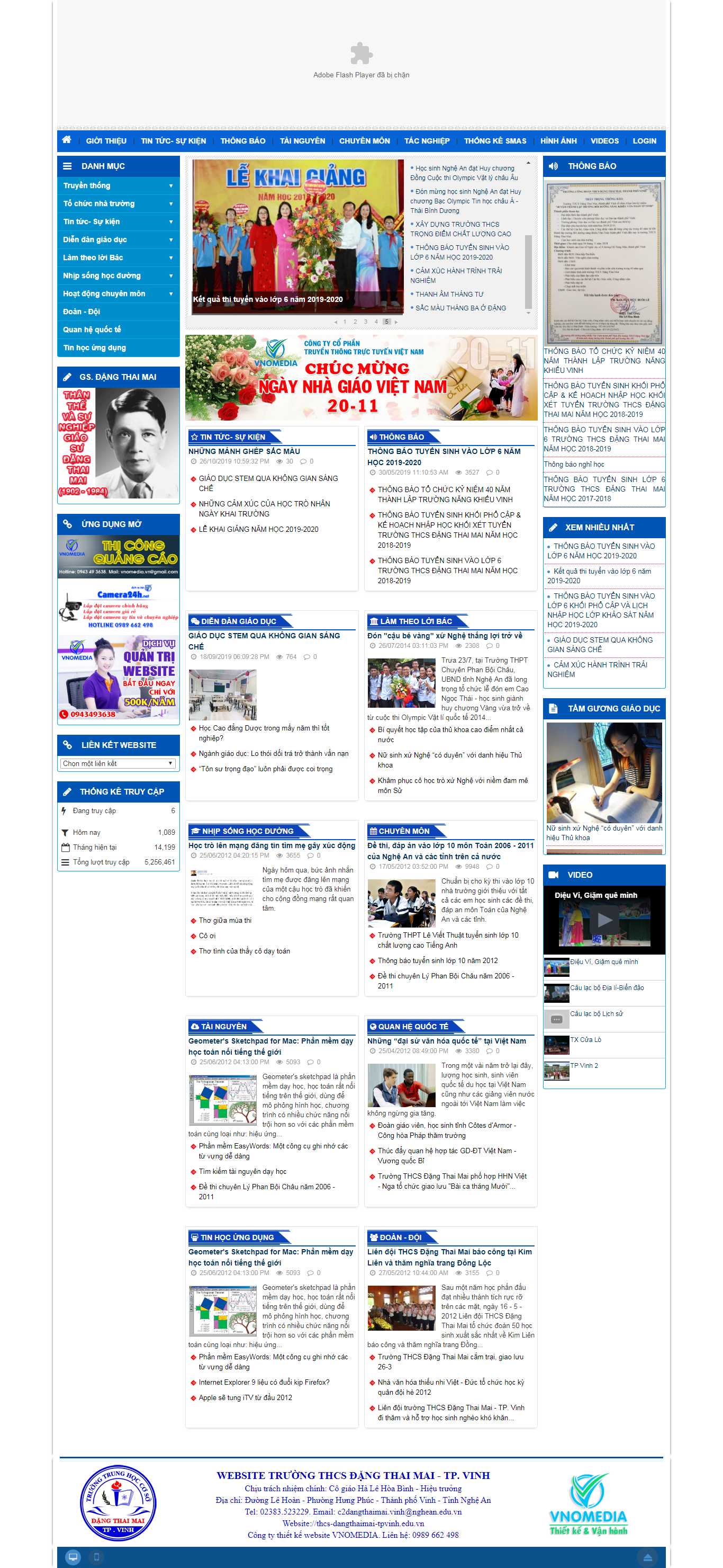 Thiết kế web trường học - thcs-dangthaimai-tpvinh.edu.vn