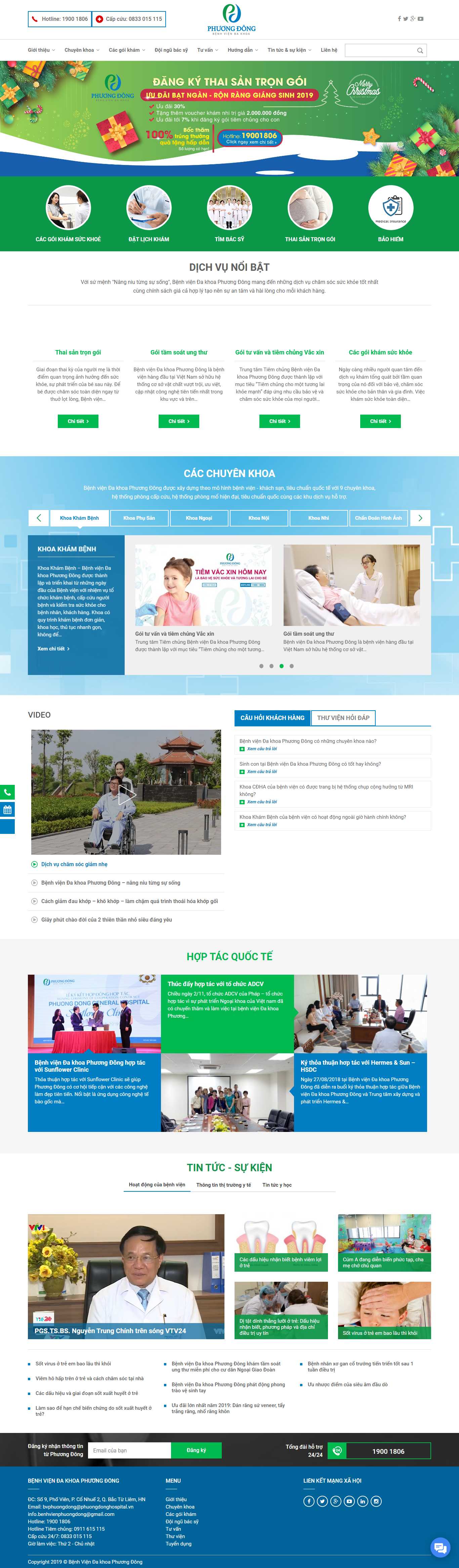 Thiết kế web bệnh viện - benhvienphuongdong.vn