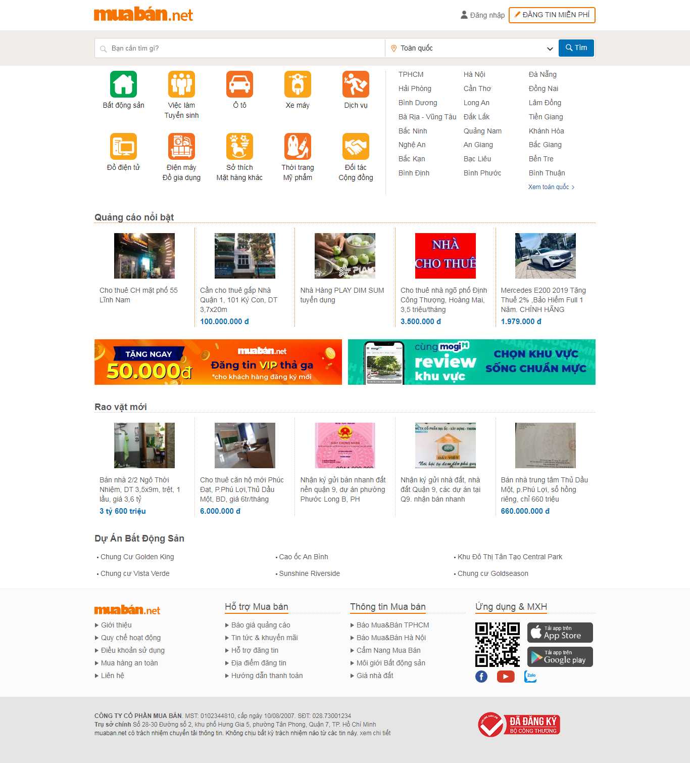 Thiết kế web bất động sản - muaban.net