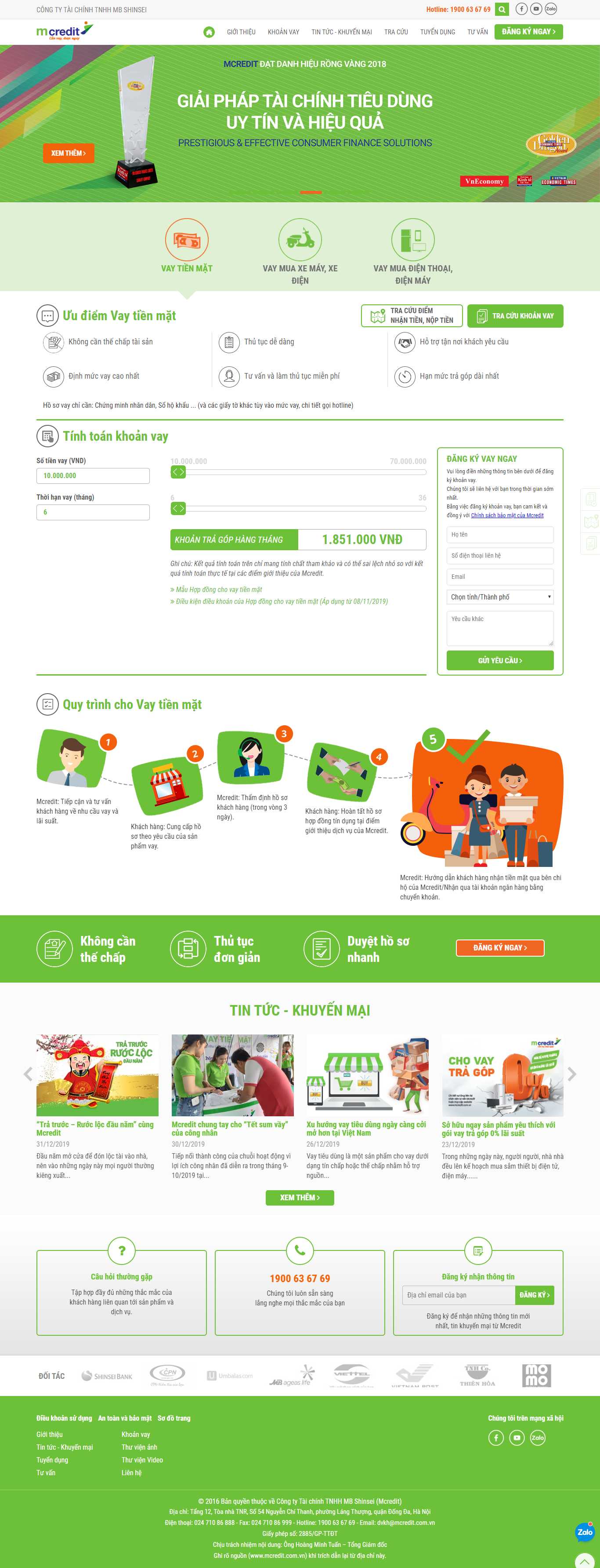 Thiết kế web tài chính - mcredit.com.vn