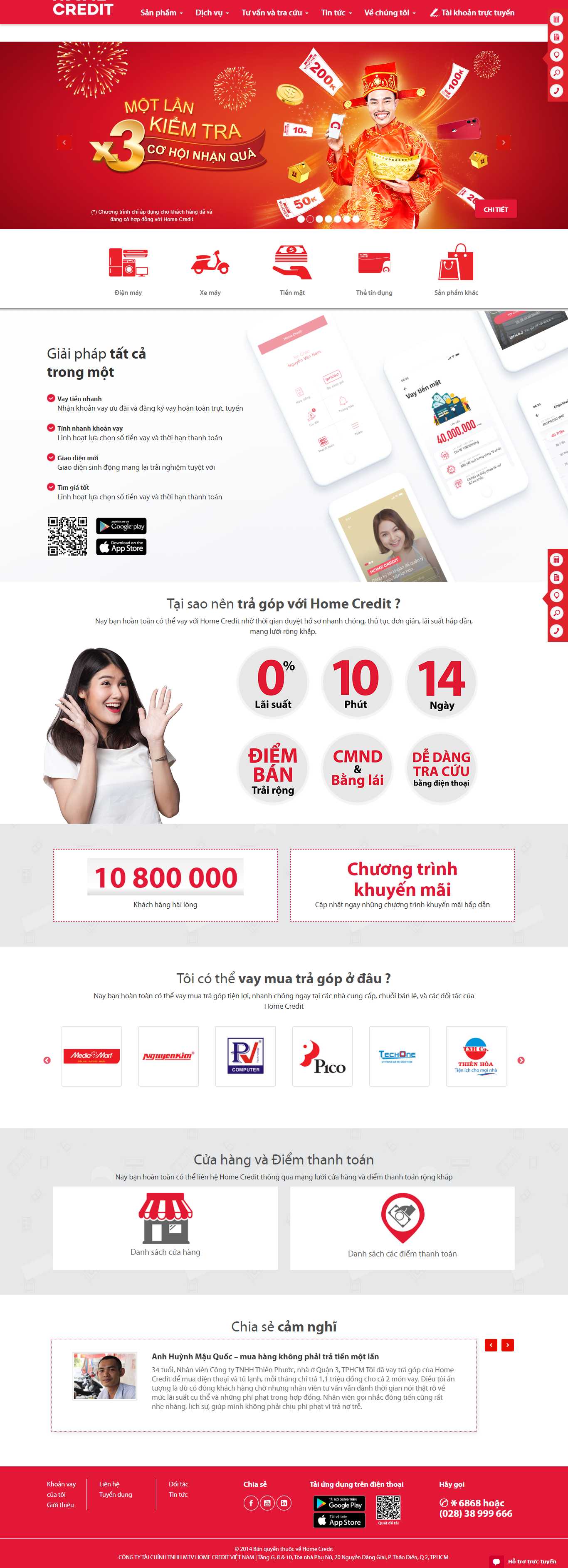 Thiết kế web tài chính - www.homecredit.vn