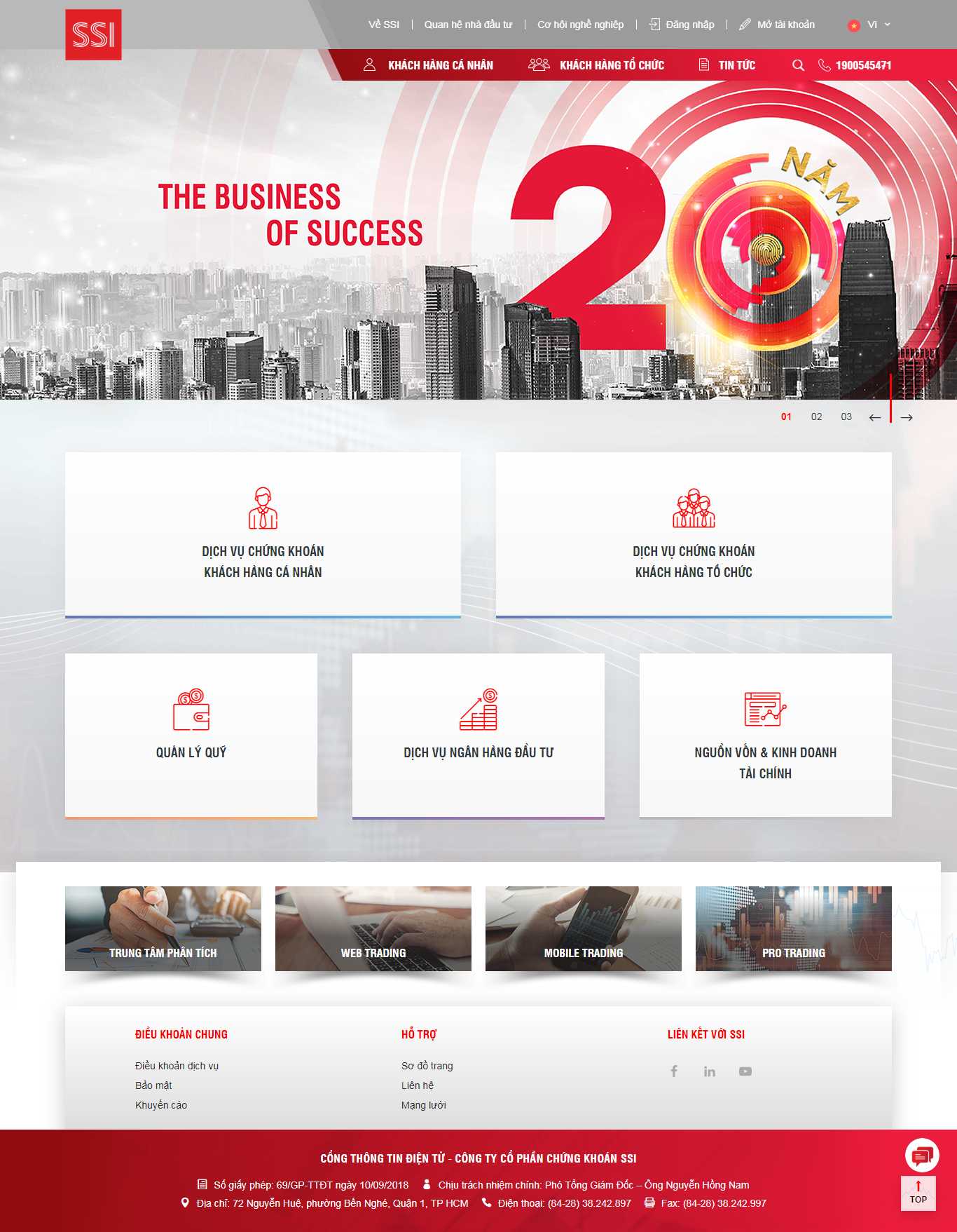 Thiết kế web chứng khoán - www.ssi.com.vn