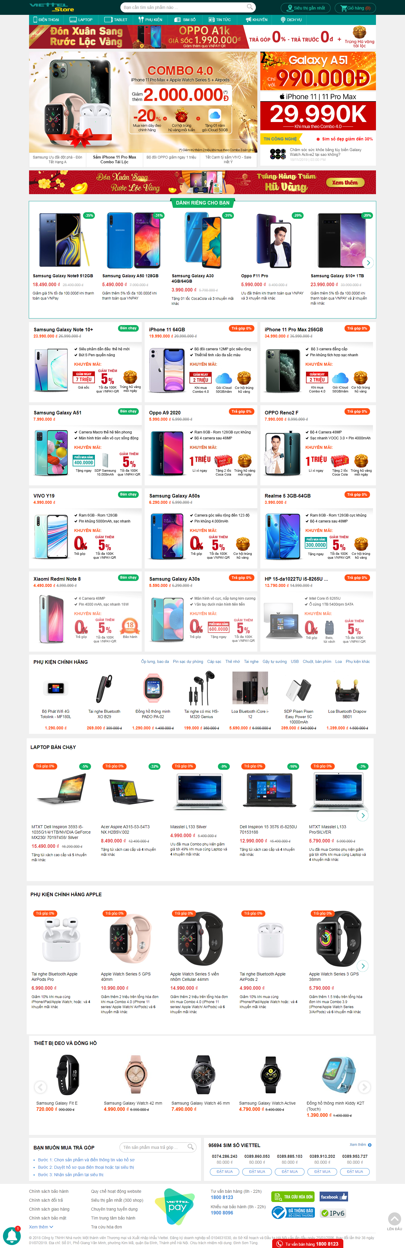 Thiết kế web bán điện đoại di động - viettelstore.vn