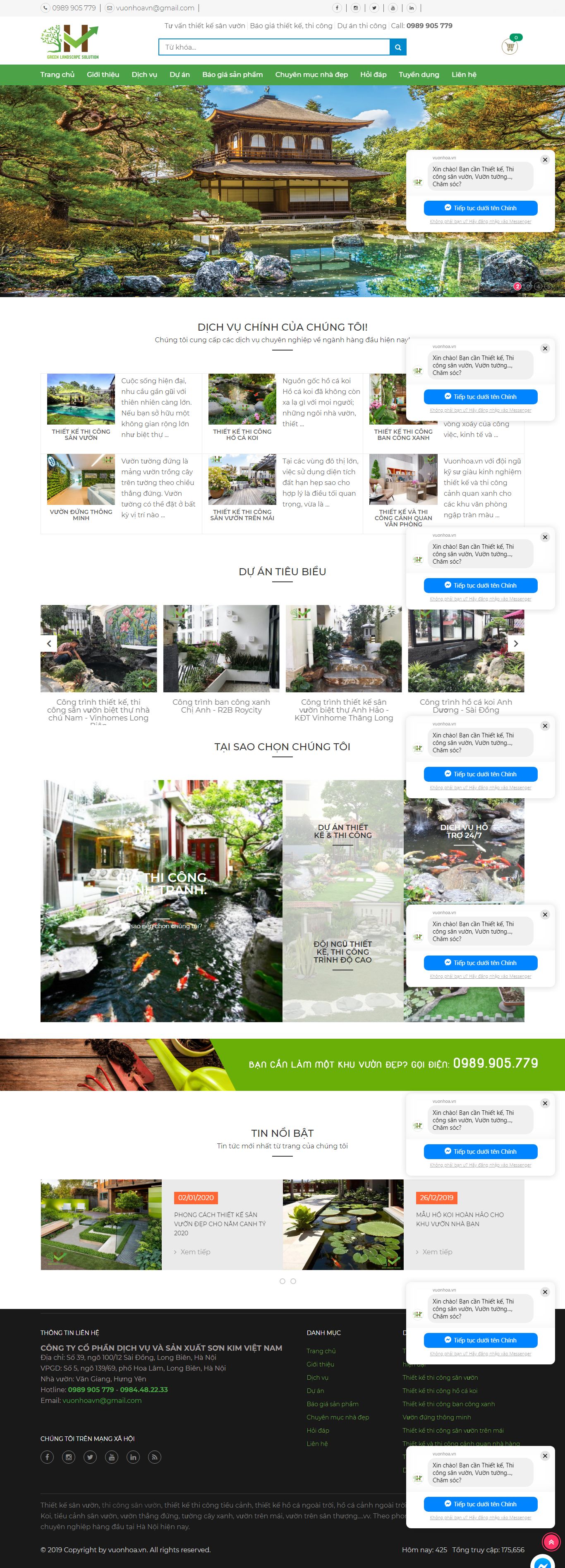 Thiết kế website cây cảnh, chậu cây trang trí nội thất, văn phòng
