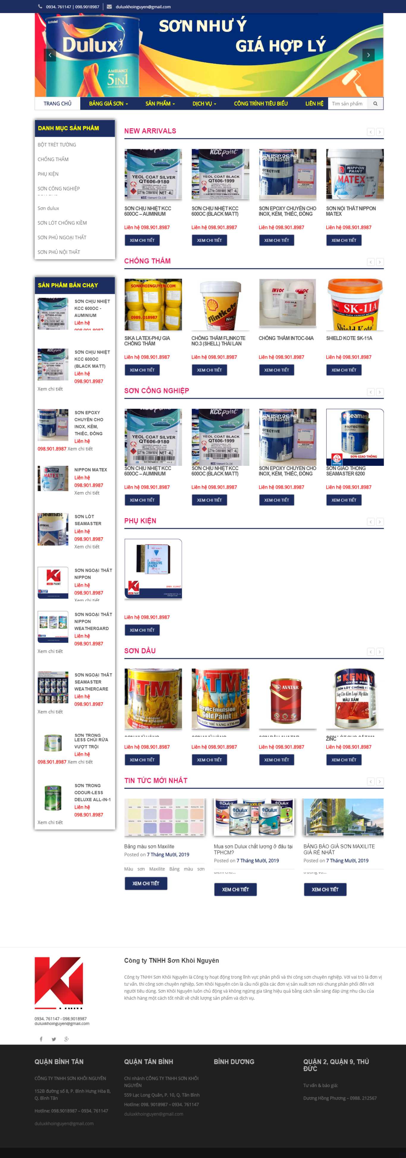 Thiết kế web bán sơn - sonkhoinguyen.com