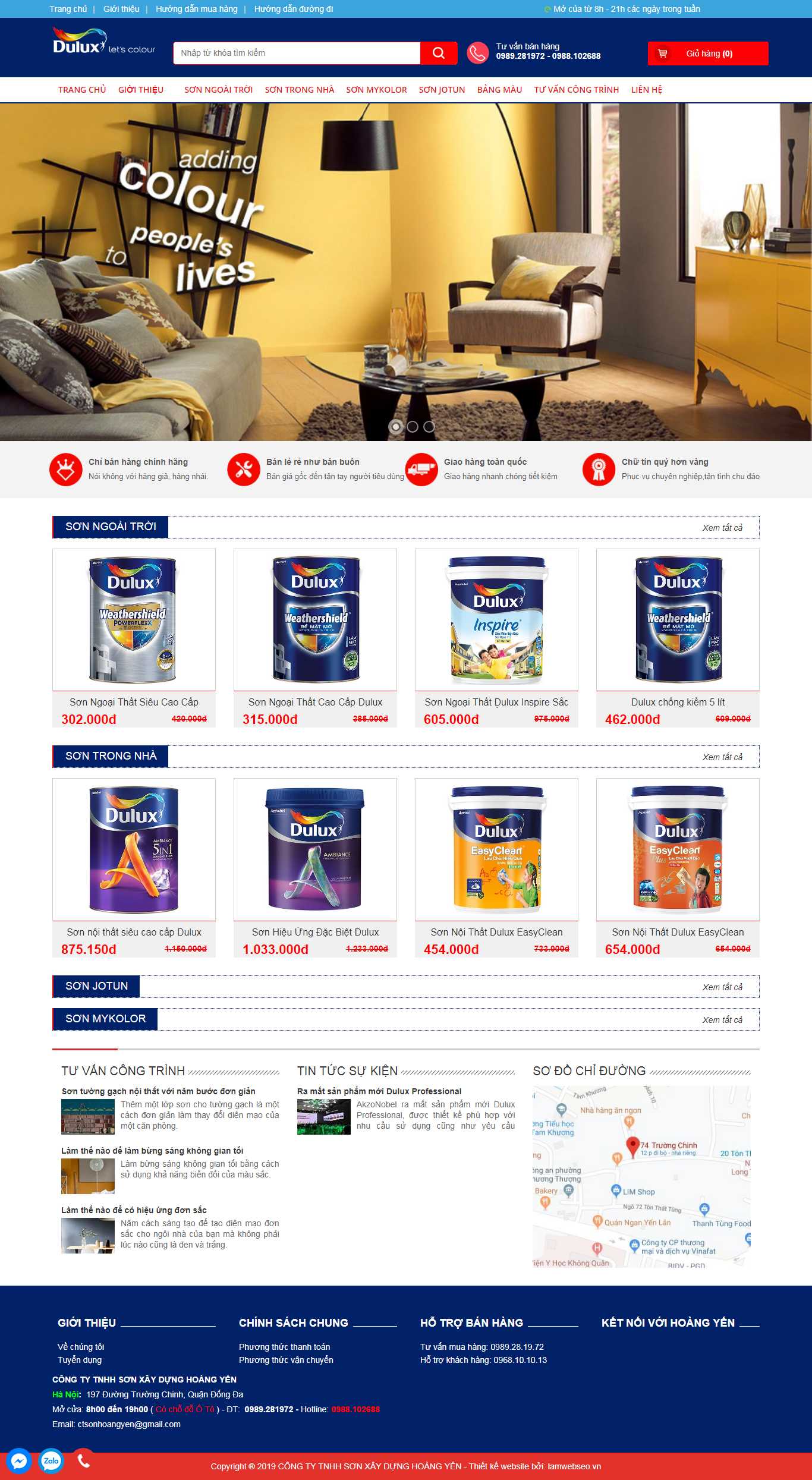 Thiết kế web bán sơn - sondulux5in1.com.vn