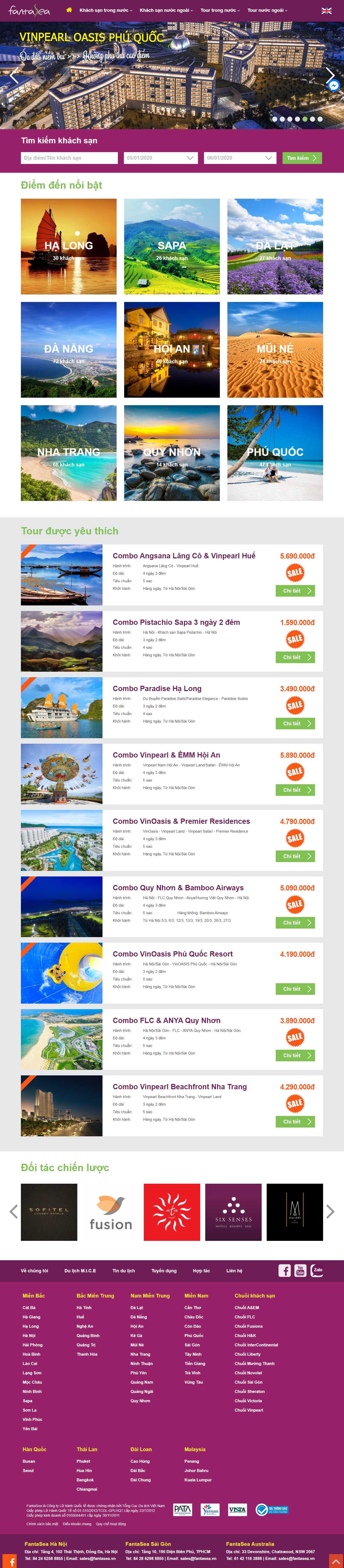 Thiết kế web khu resort - fantasea.vn