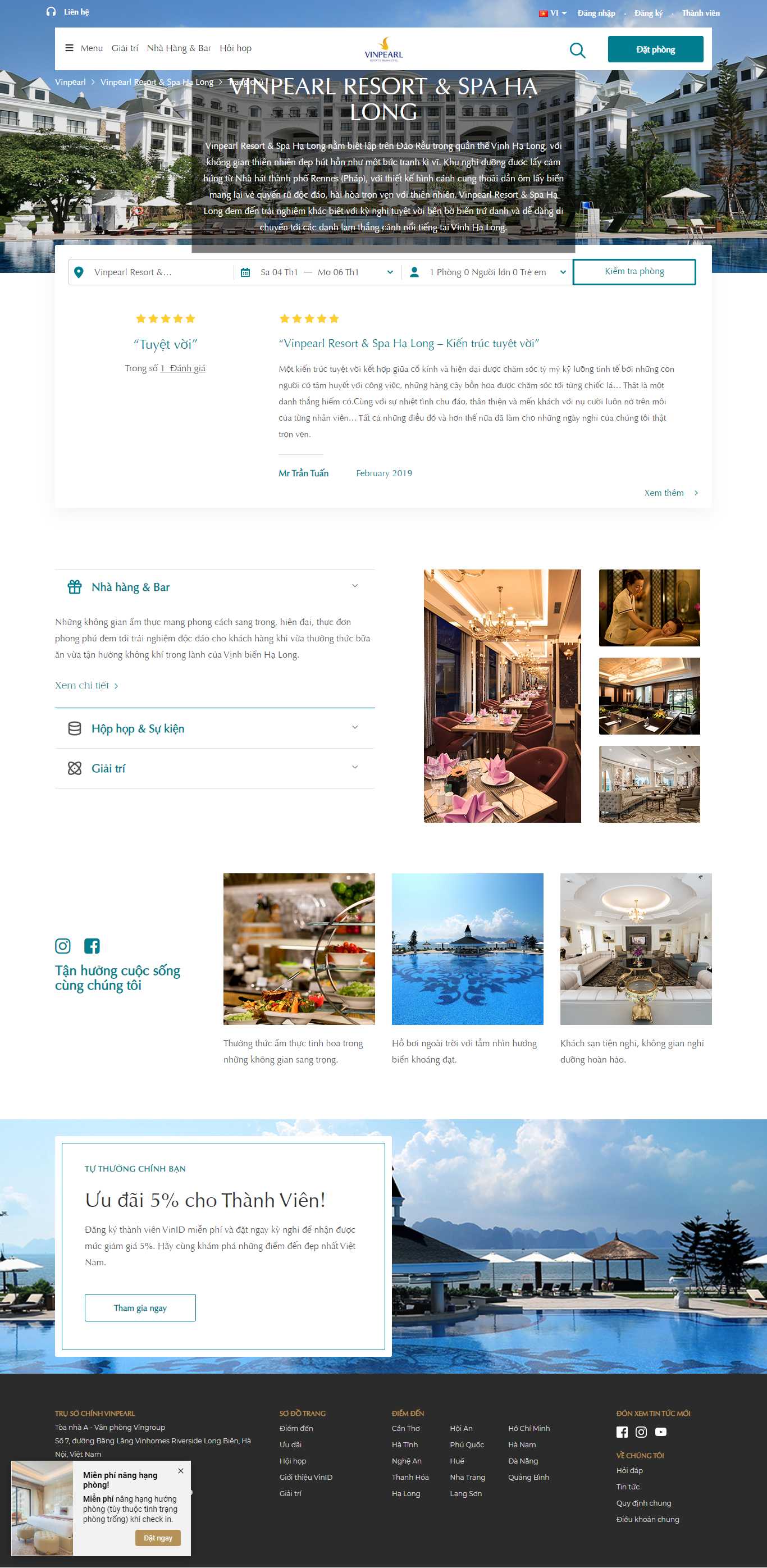 Thiết kế web khu resort - www.vinpearl.com