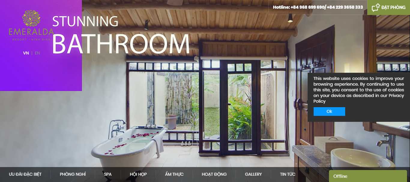 Thiết kế web khu resort - emeraldaresort.com
