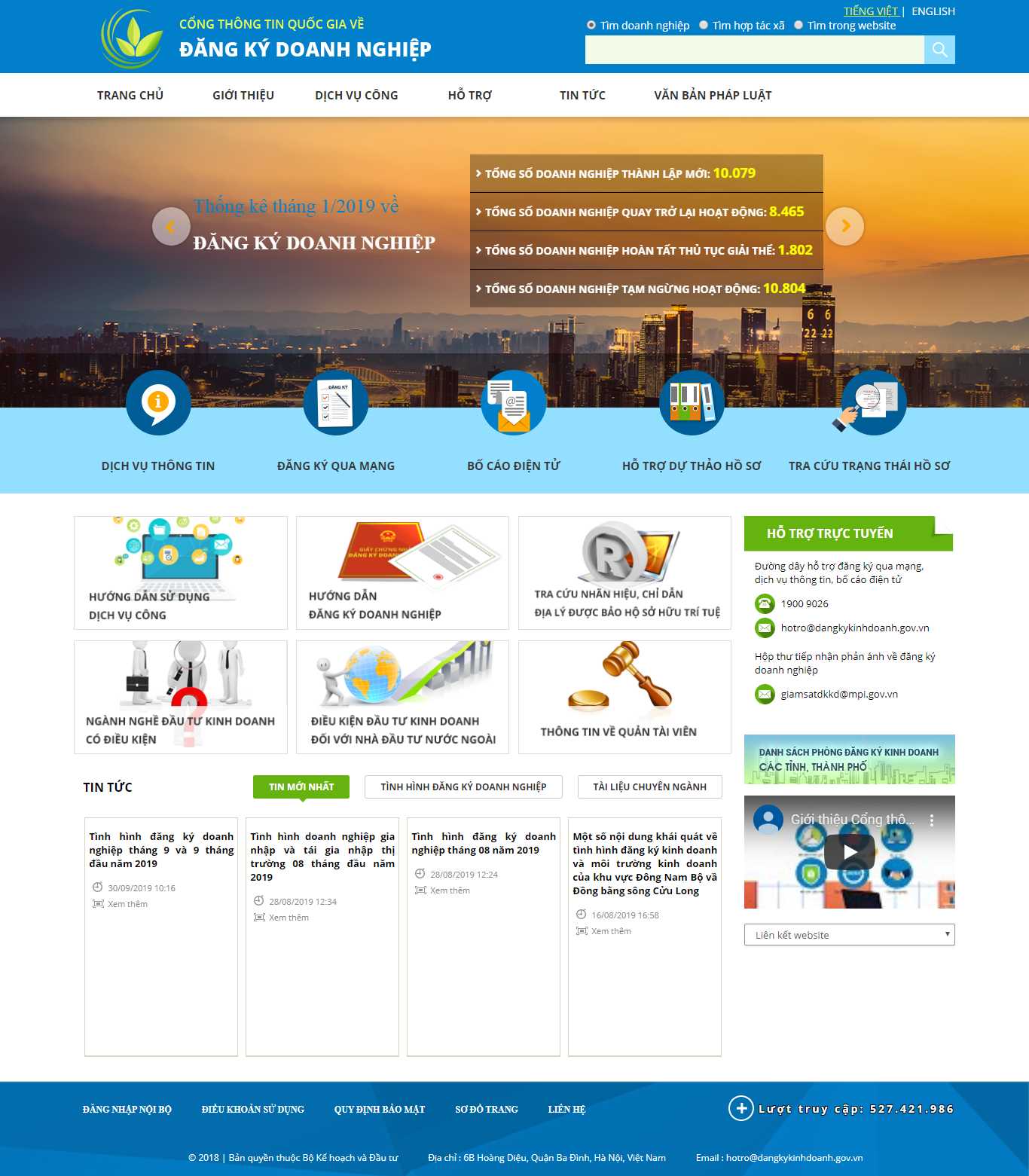 Thiết kế web nhà nước - dangkykinhdoanh.gov.vn