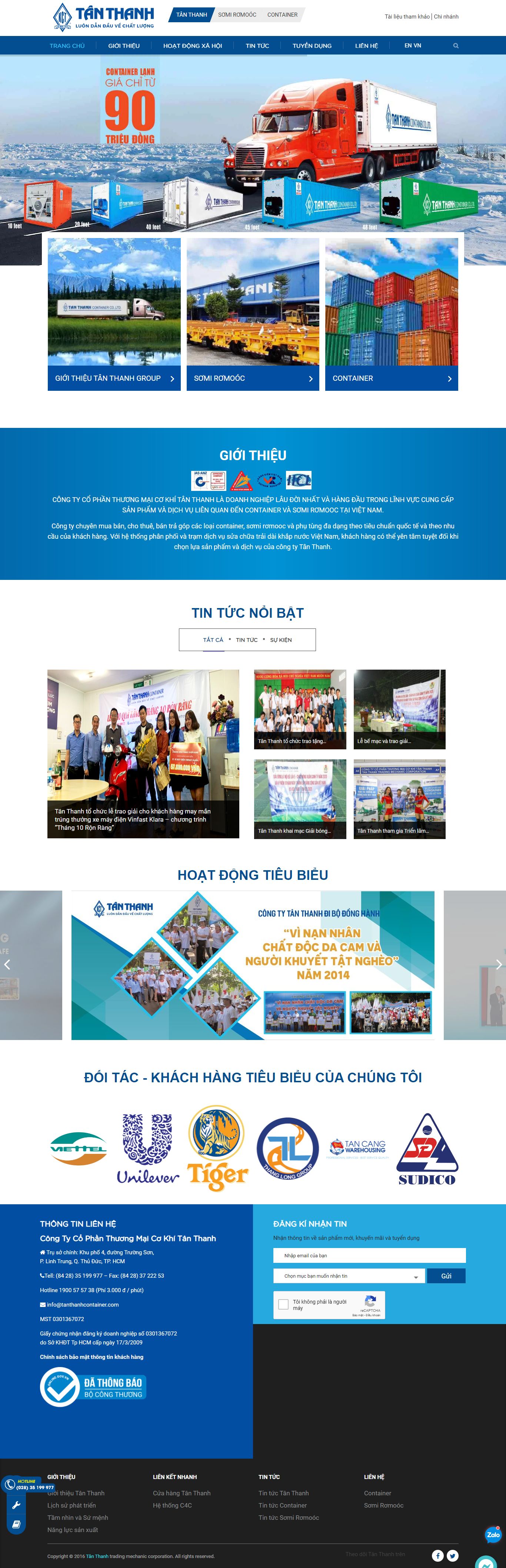 Thiết kế Web mua bán container - tanthanhcontainer.com