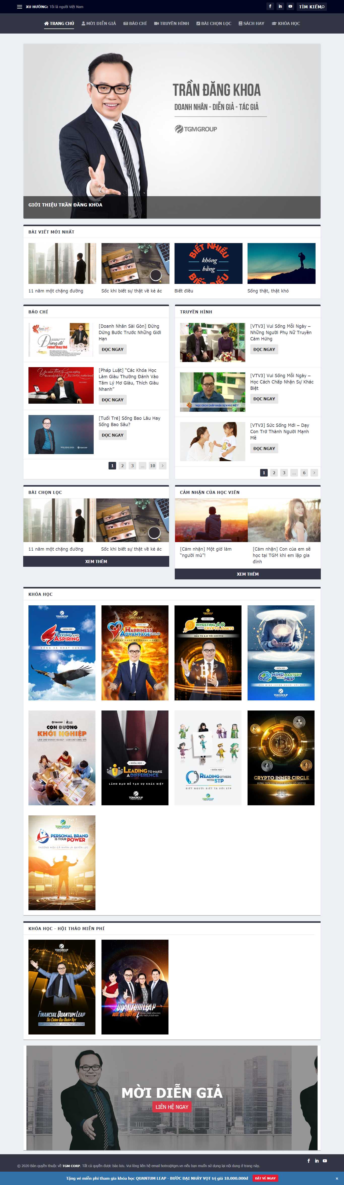 Thiết kế web người nổi tiếng - trandangkhoa.vn