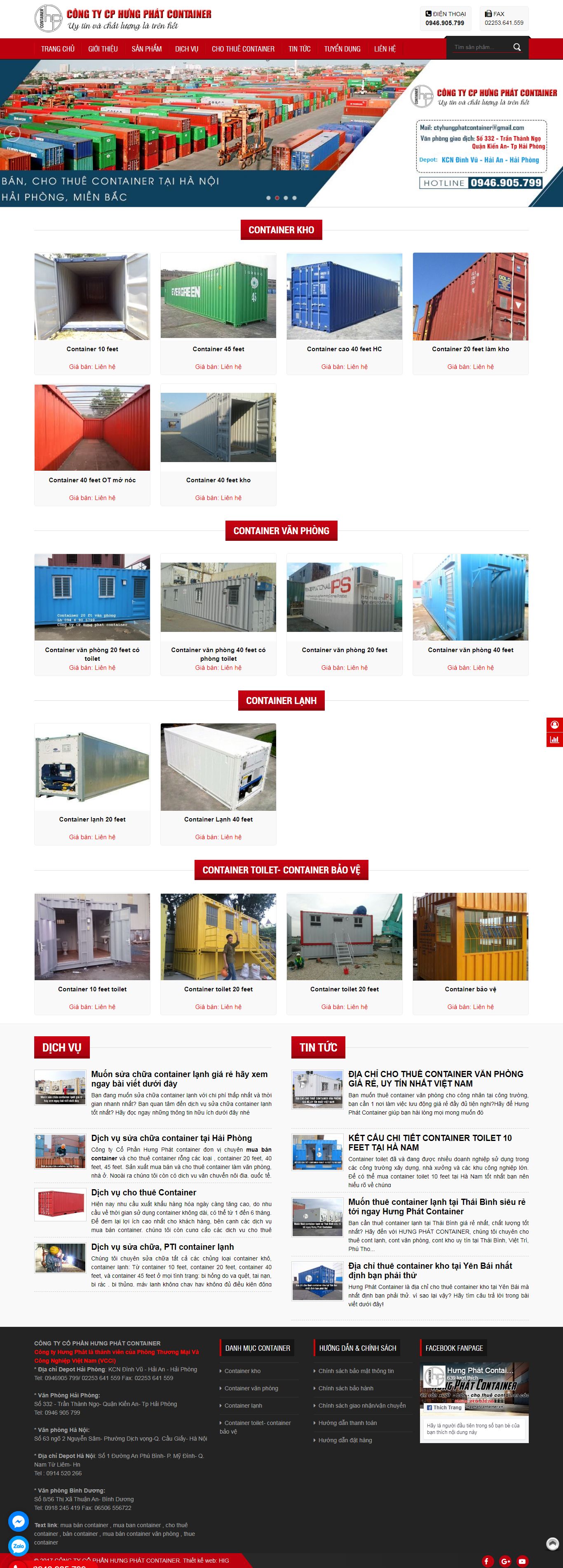 Thiết kế Web mua bán container - hungphatcontainer.com