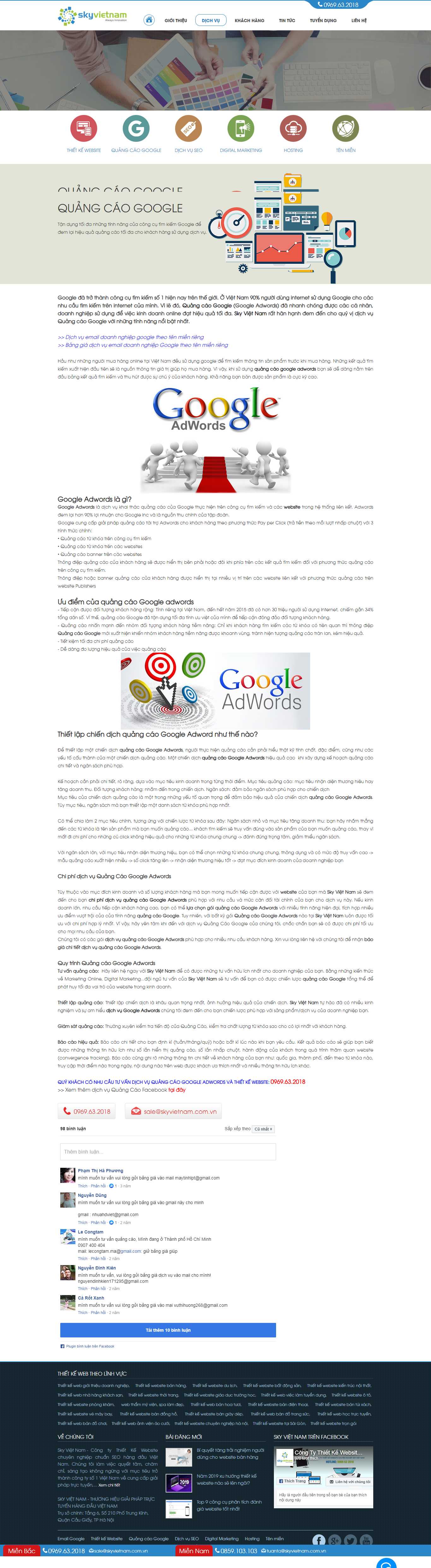 Thiết kế web quảng cáo google - skyvietnam.com.vn