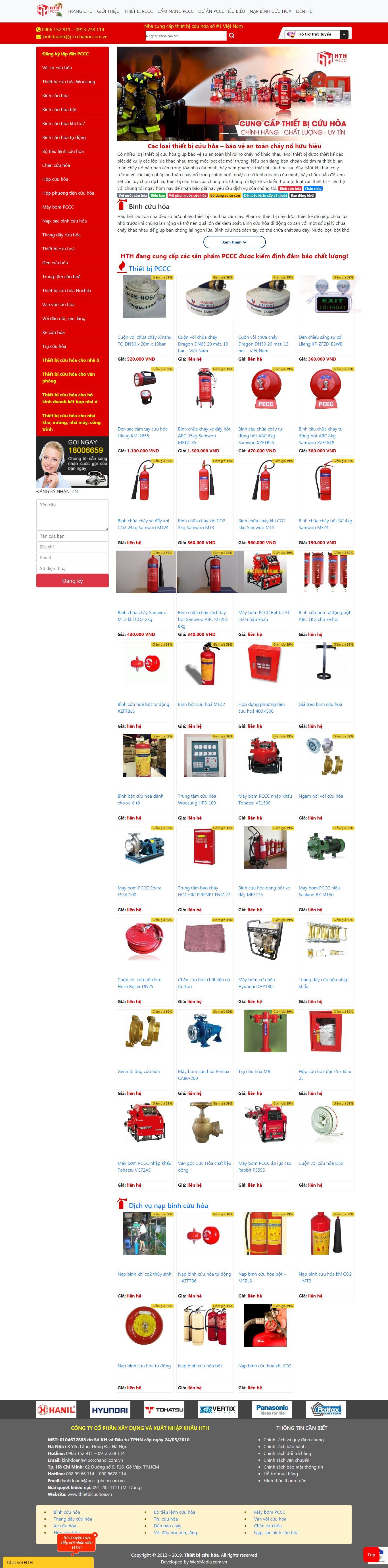 Thiết kế Web phòng cháy, chữa cháy - thietbicuuhoa.vn